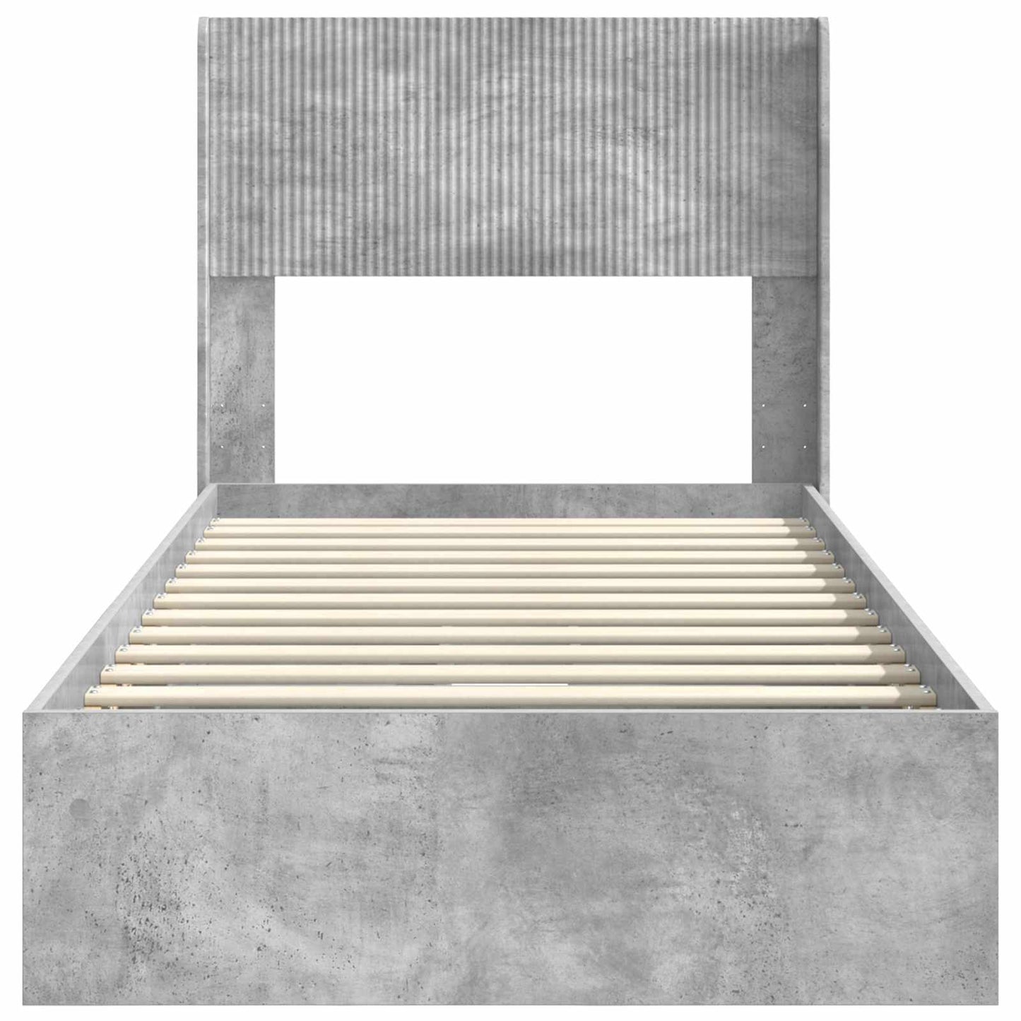 Bed Frame with Storage and Headboard Concrete Grey 90 x 190 cm