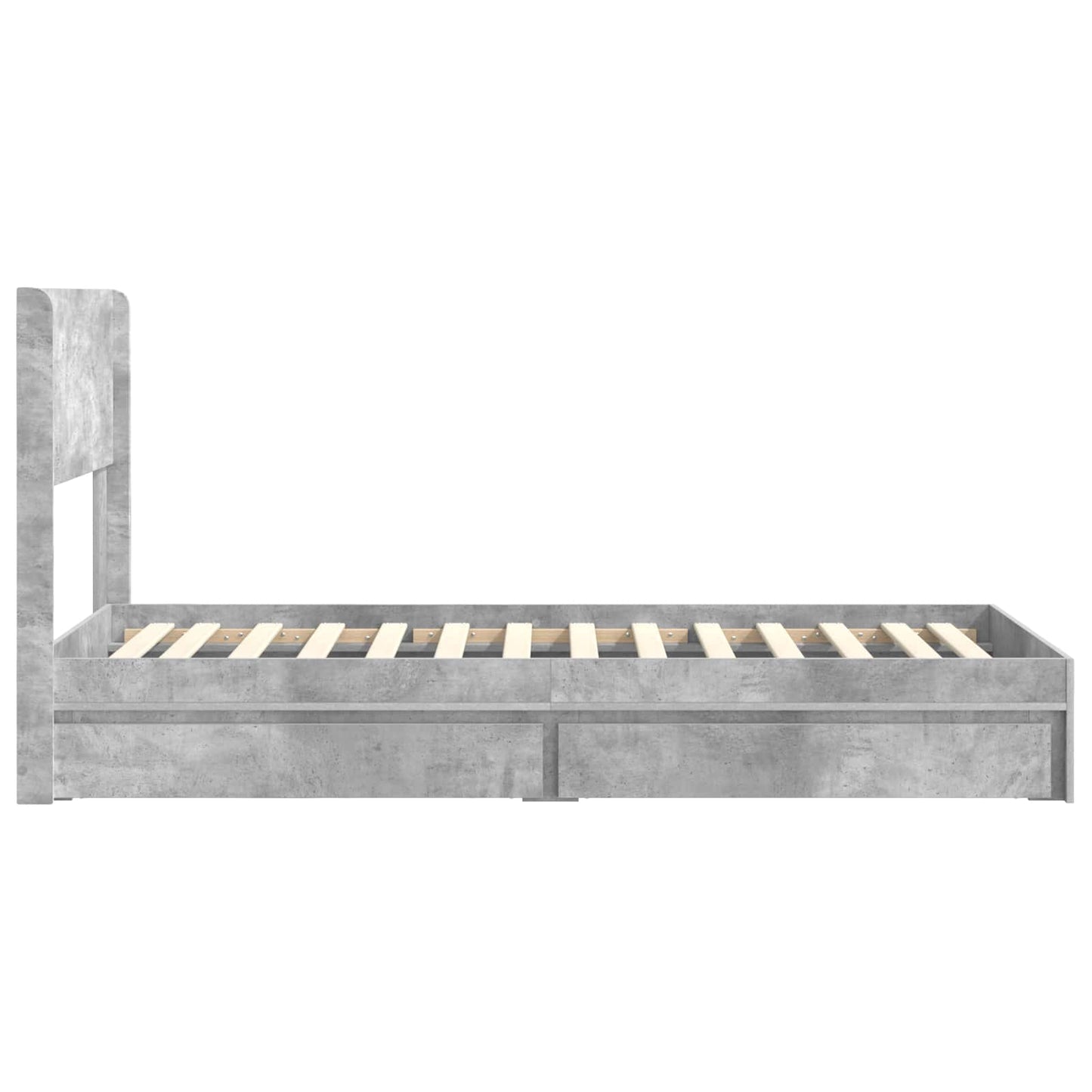 Bed Frame with Storage and Headboard Concrete Grey 90 x 190 cm