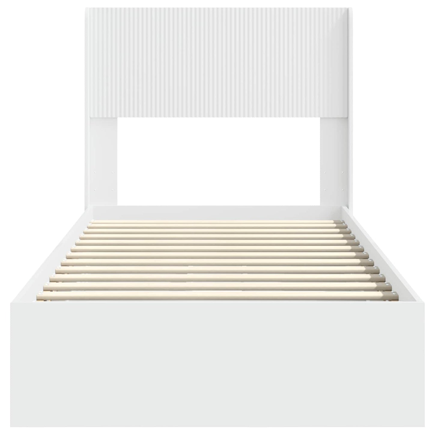 Bed Frame with Storage and Headboard White 75 x 190 cm