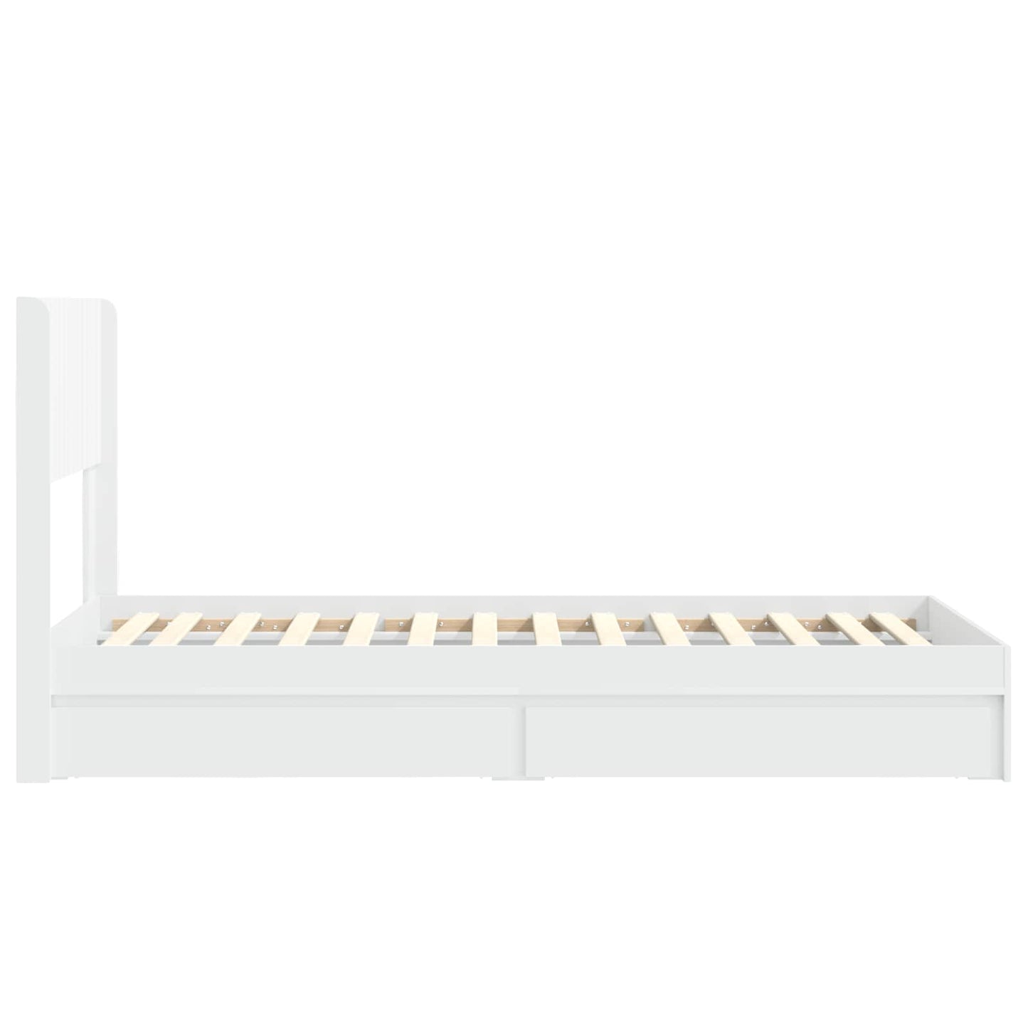 Bed Frame with Storage and Headboard White 75 x 190 cm