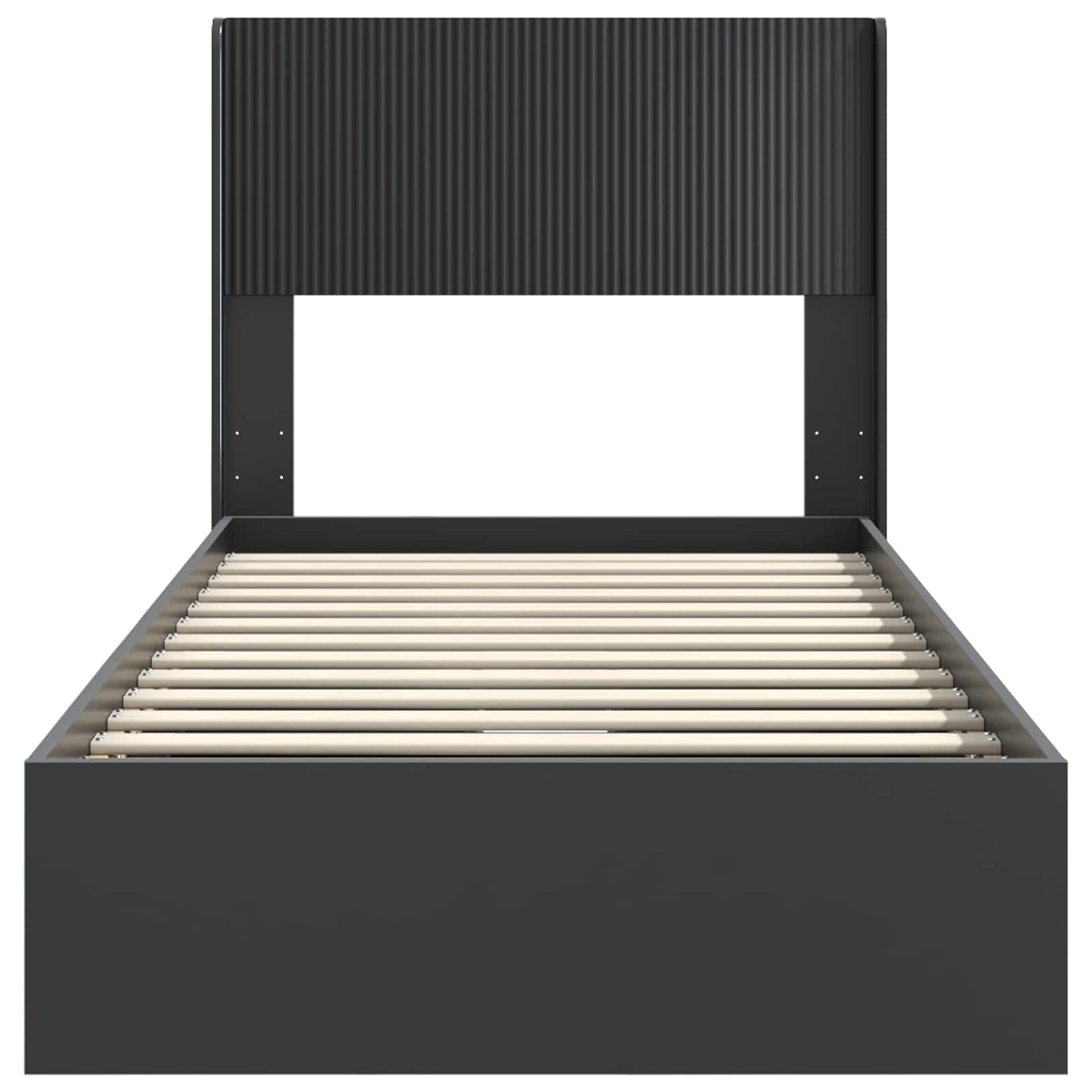 Bed Frame with Storage and Headboard Black 75 x 190 cm