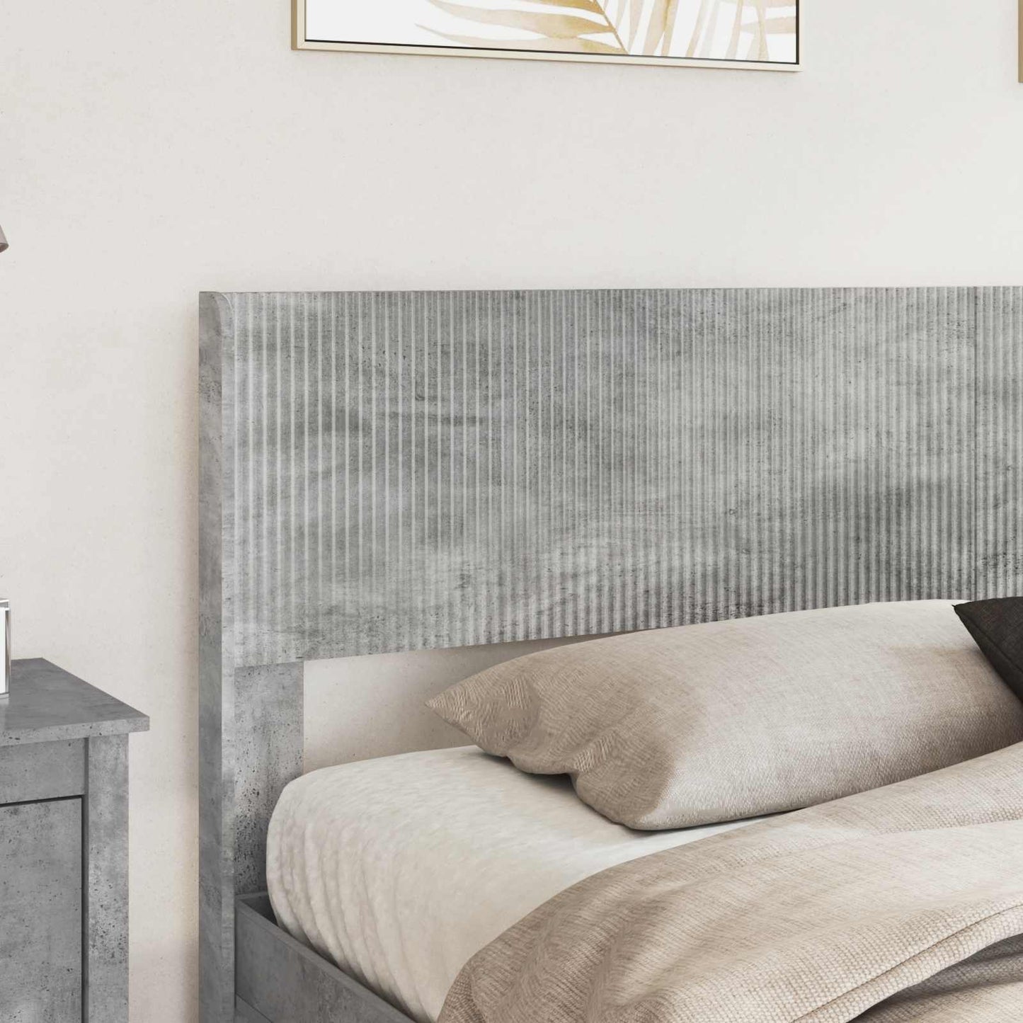Bed Frame with Storage and Headboard Concrete Grey 180 x 200 cm