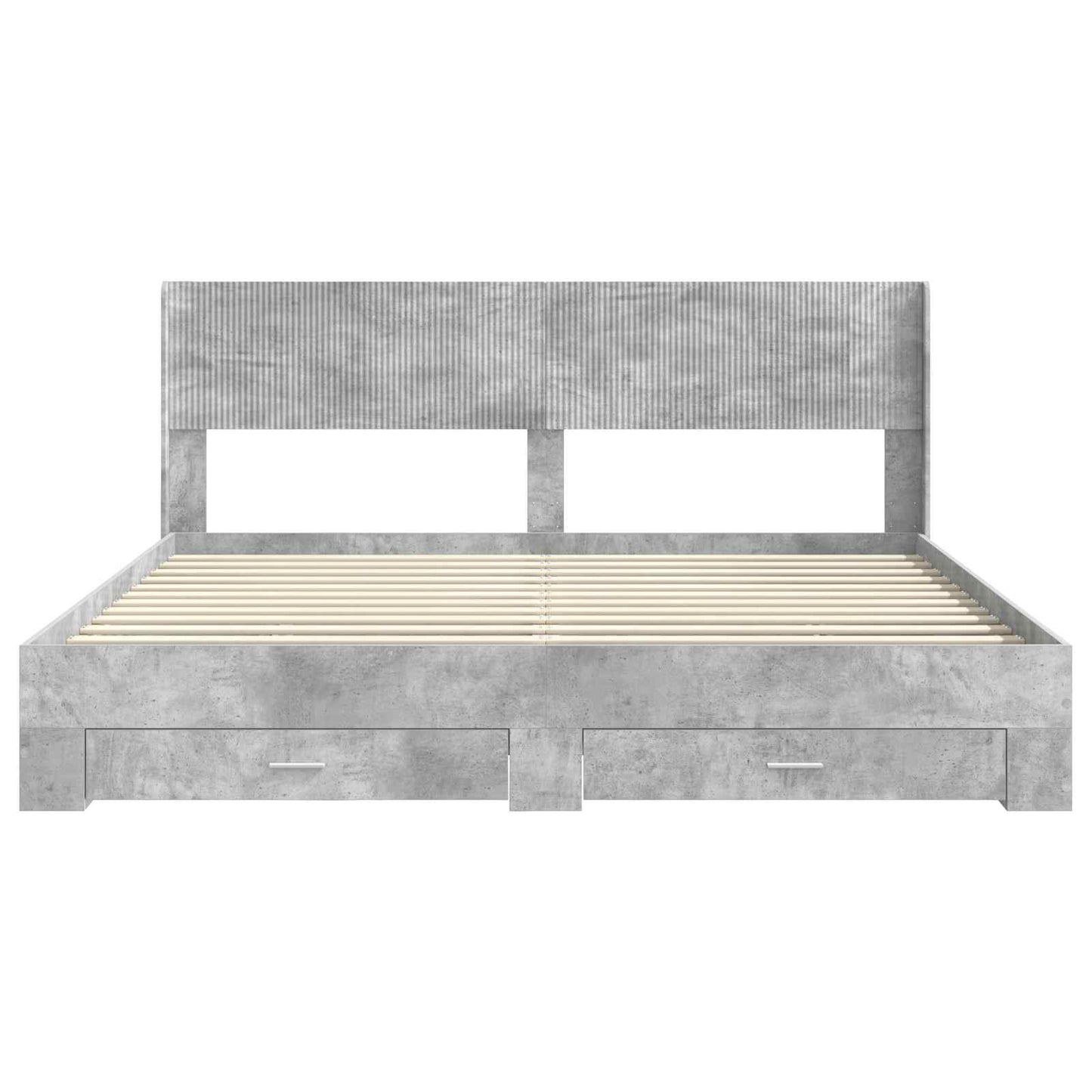 Bed Frame with Storage and Headboard Concrete Grey 180 x 200 cm