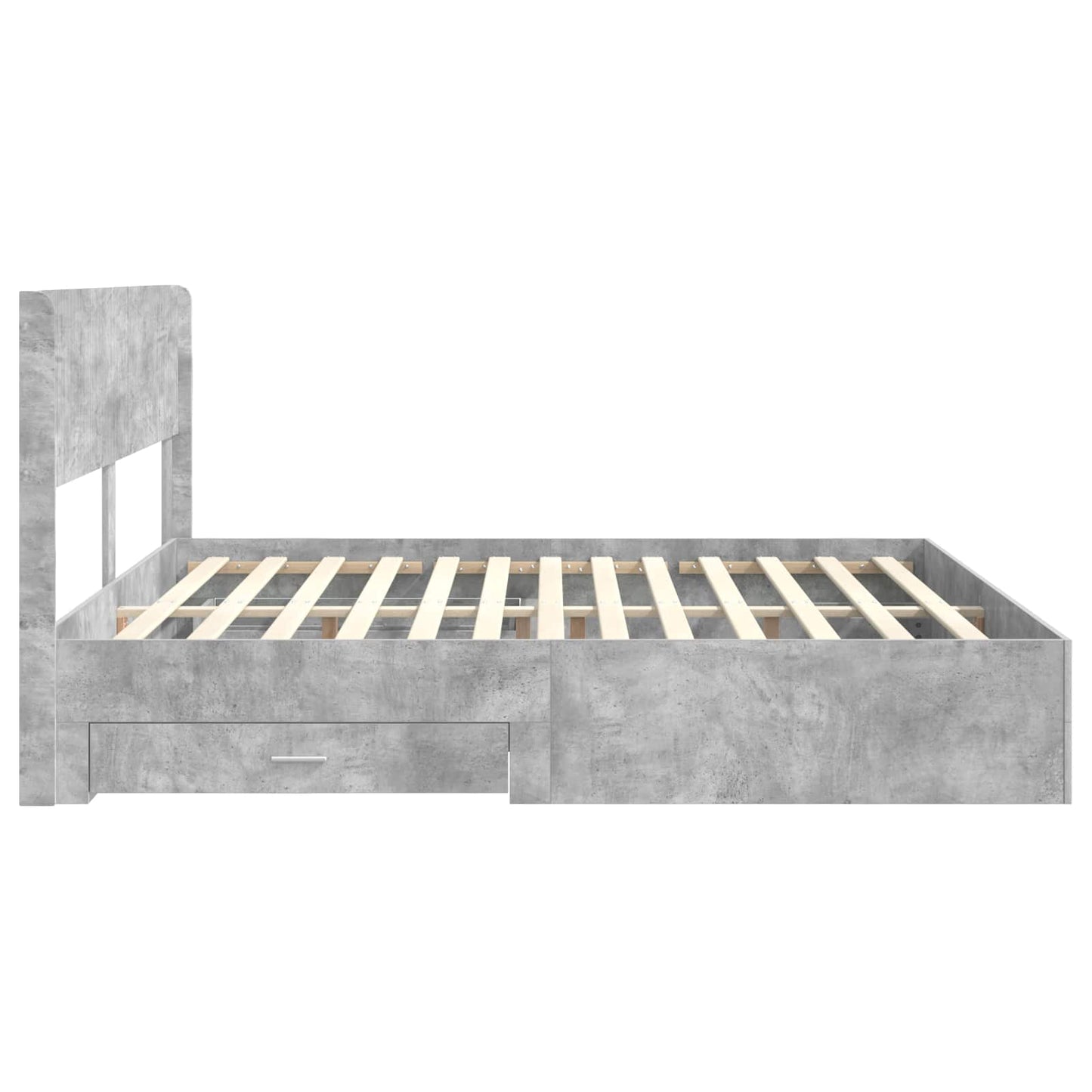 Bed Frame with Storage and Headboard Concrete Grey 180 x 200 cm