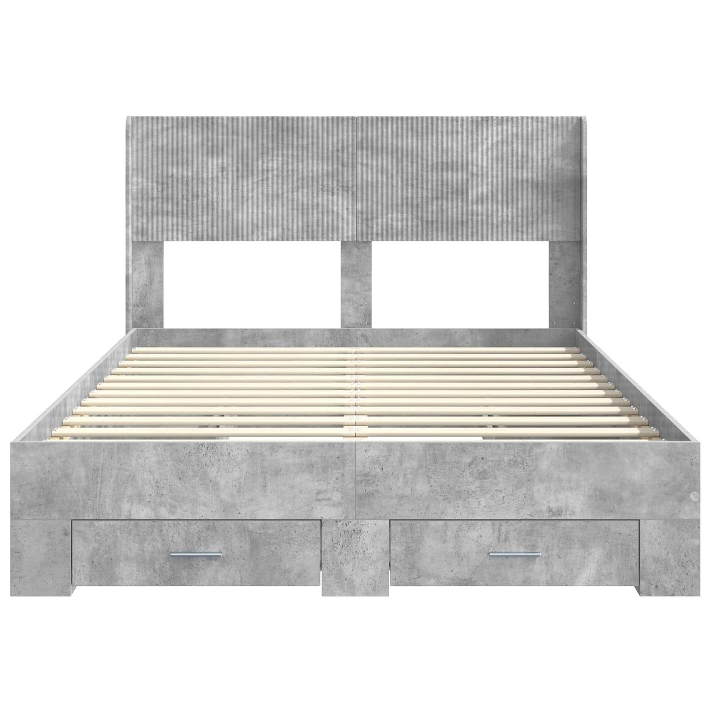 Bed Frame with Storage and Headboard Concrete Grey