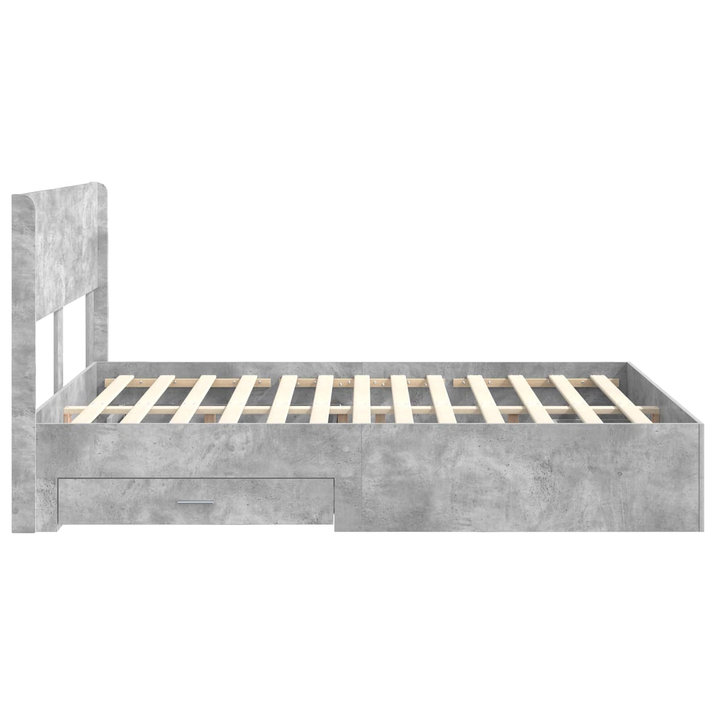 Bed Frame with Storage and Headboard Concrete Grey