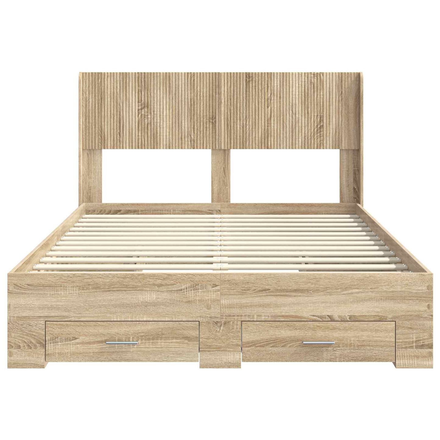 Bed Frame with Storage and Headboard Sonoma Oak 150 x 200 cm