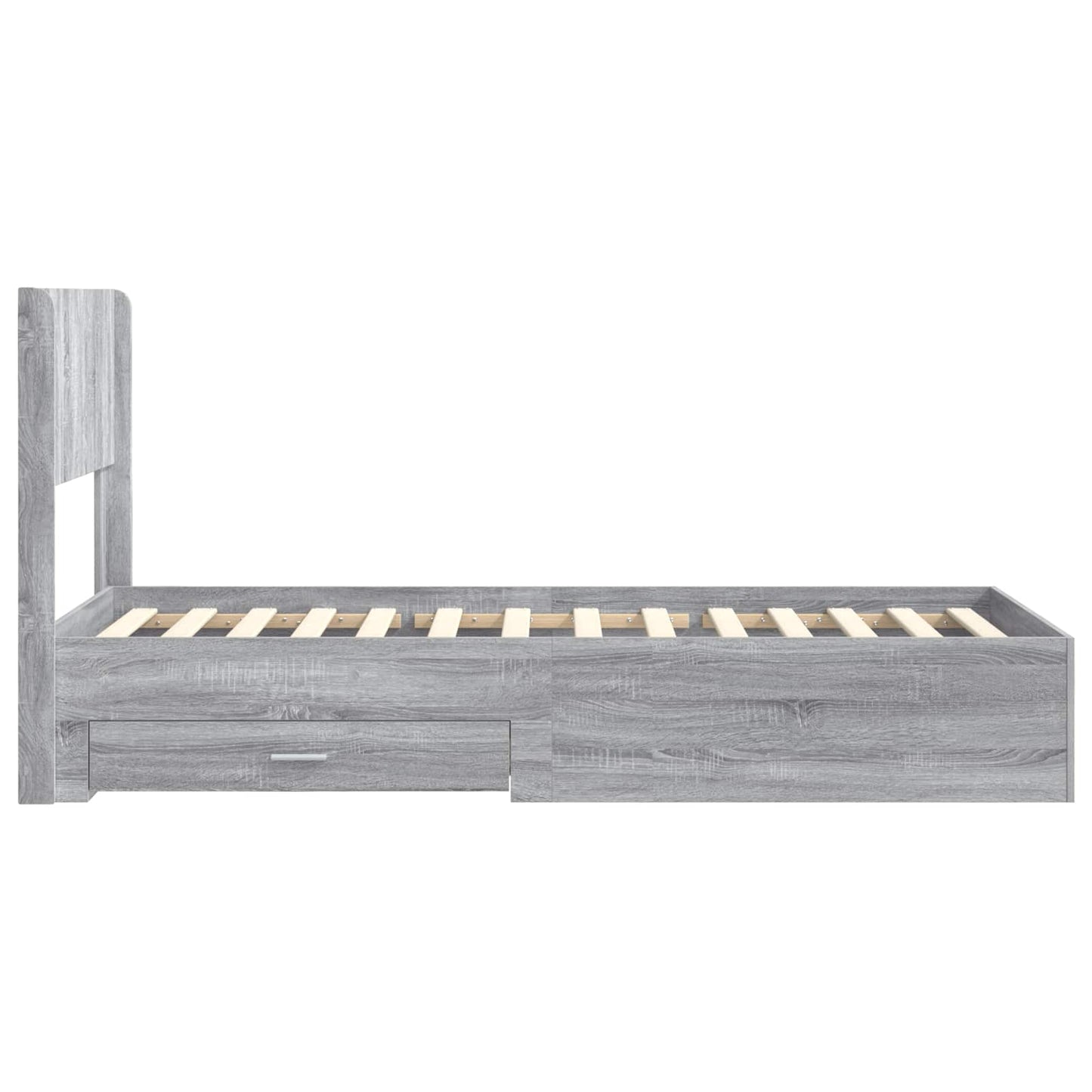 Bed Frame with Storage and Headboard Grey Sonoma 100 x 200 cm