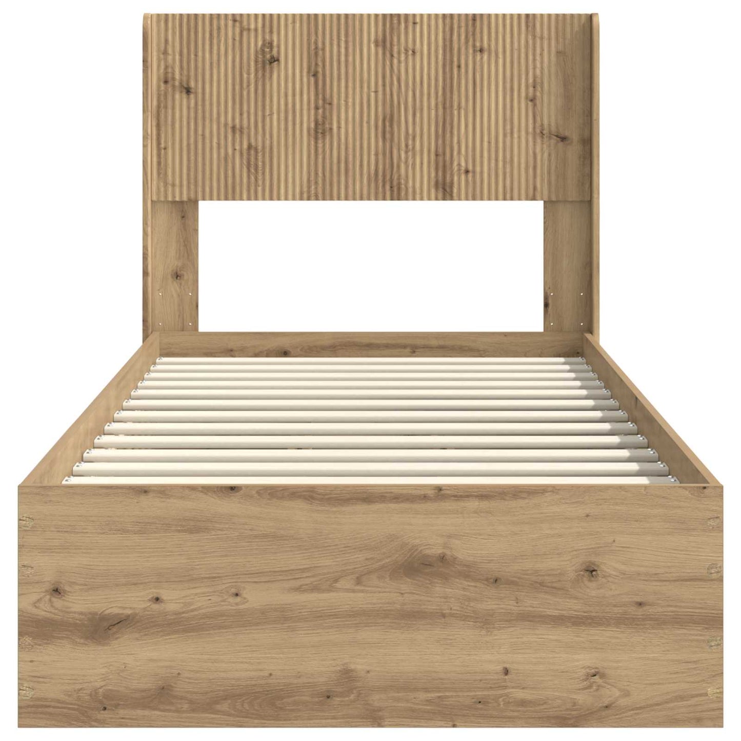 Bed Frame with Storage and Headboard Artisan Oak 100 x 200 cm