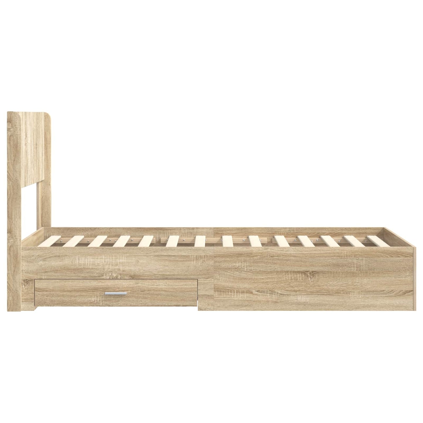Bed Frame with Storage and Headboard Sonoma Oak 90 x 200 cm