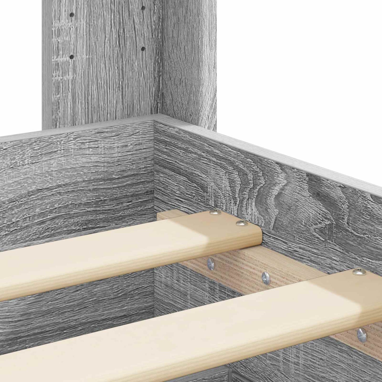 Bed Frame with Storage and Headboard Grey Sonoma 90 x 200 cm