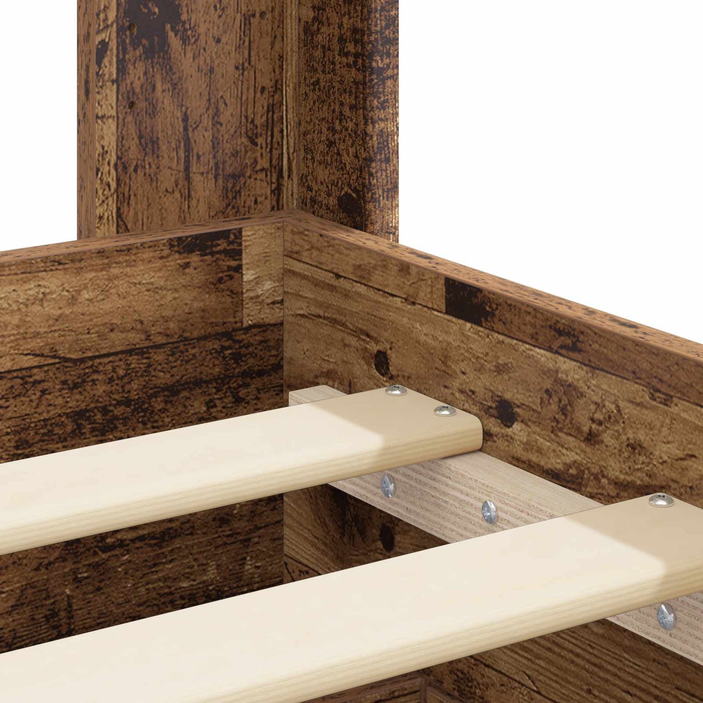 Bed Frame with Storage and Headboard Old Wood 90 x 200 cm