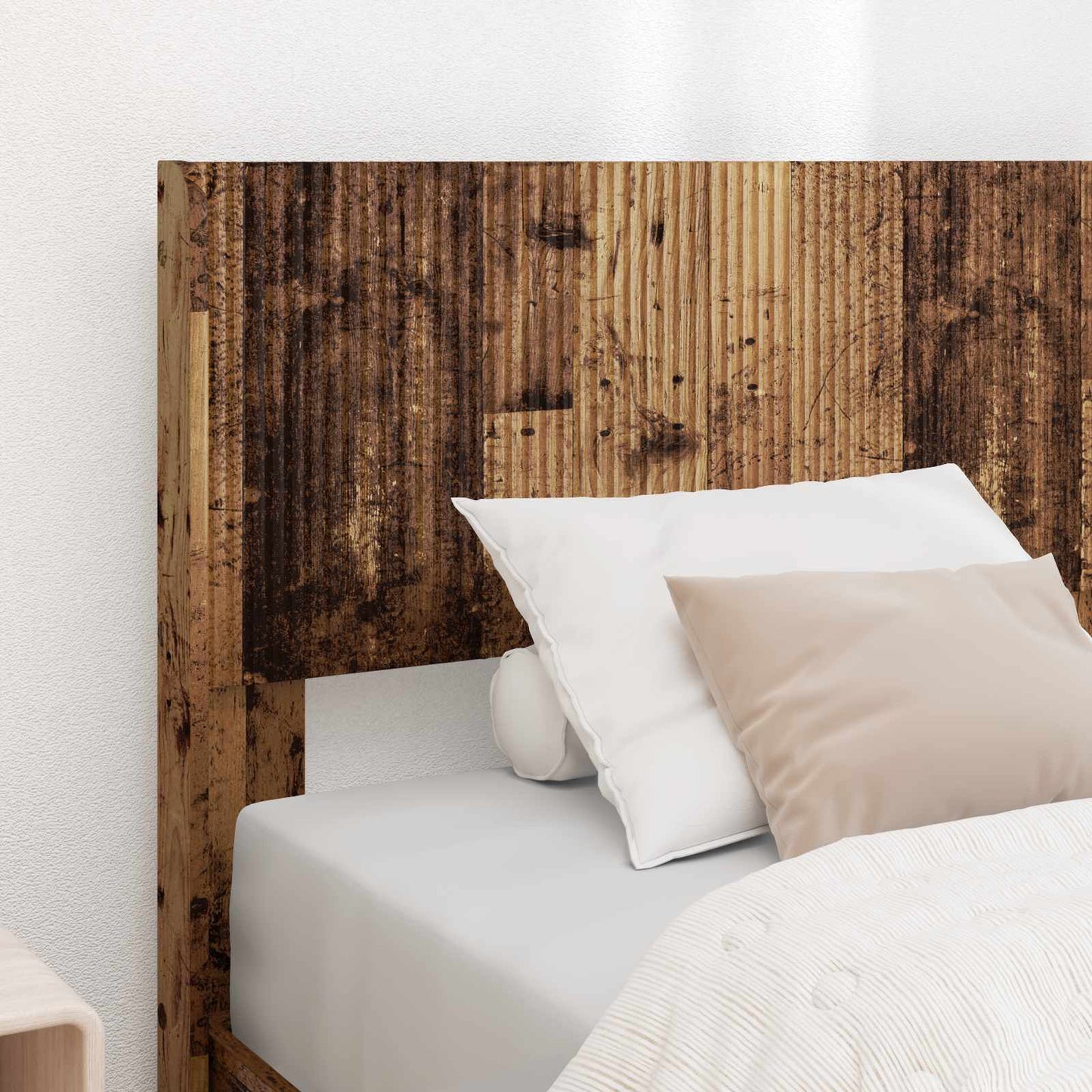 Bed Frame with Storage and Headboard Old Wood 90 x 200 cm