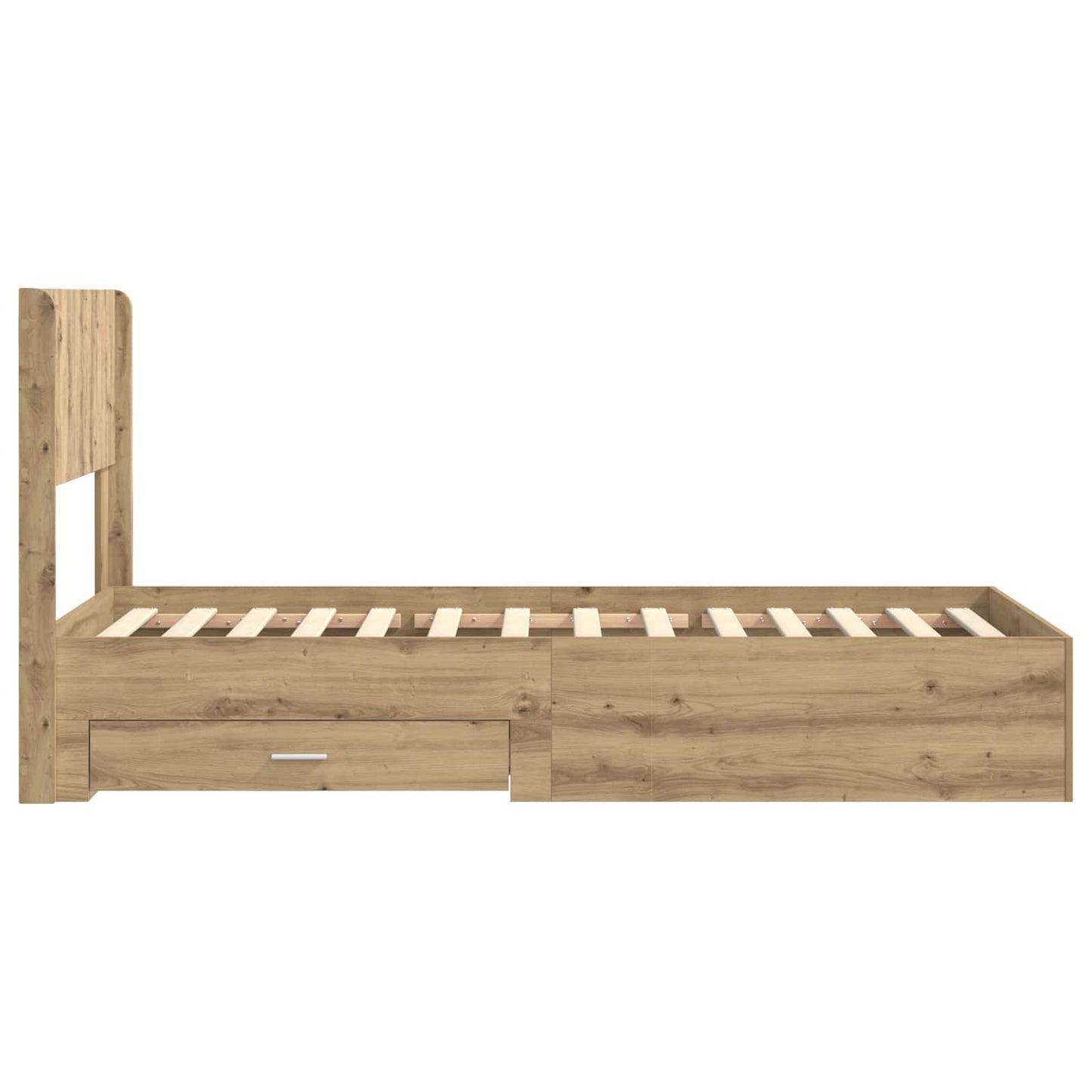 Bed Frame with Storage and Headboard Artisan Oak 90 x 200 cm