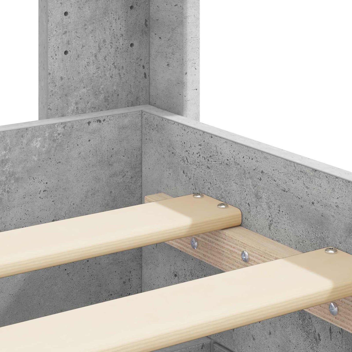 Bed Frame with Storage and Headboard Concrete Grey 90 x 190 cm