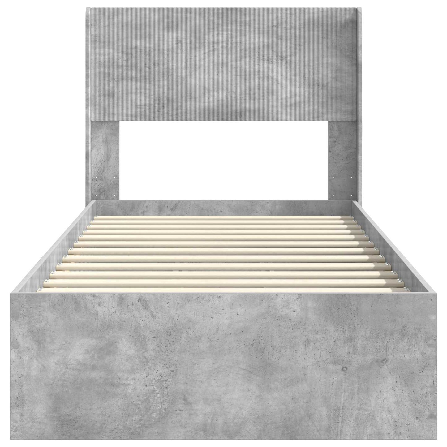 Bed Frame with Storage and Headboard Concrete Grey 90 x 190 cm