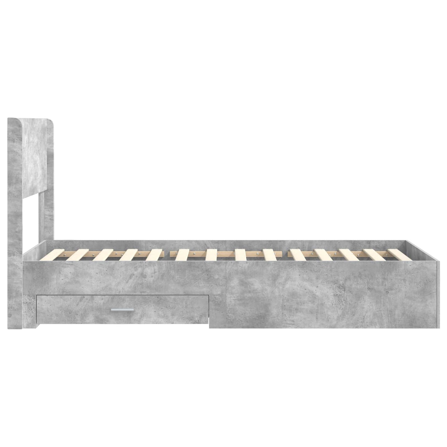 Bed Frame with Storage and Headboard Concrete Grey 90 x 190 cm
