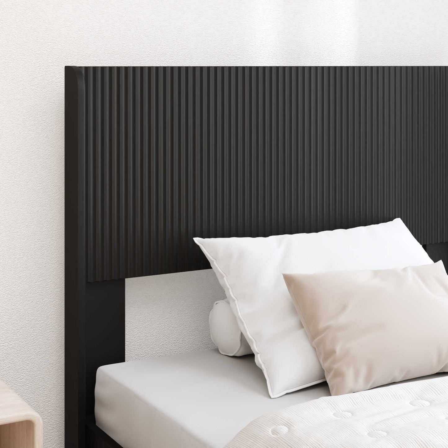 Bed Frame with Storage and Headboard Black 75 x 190 cm