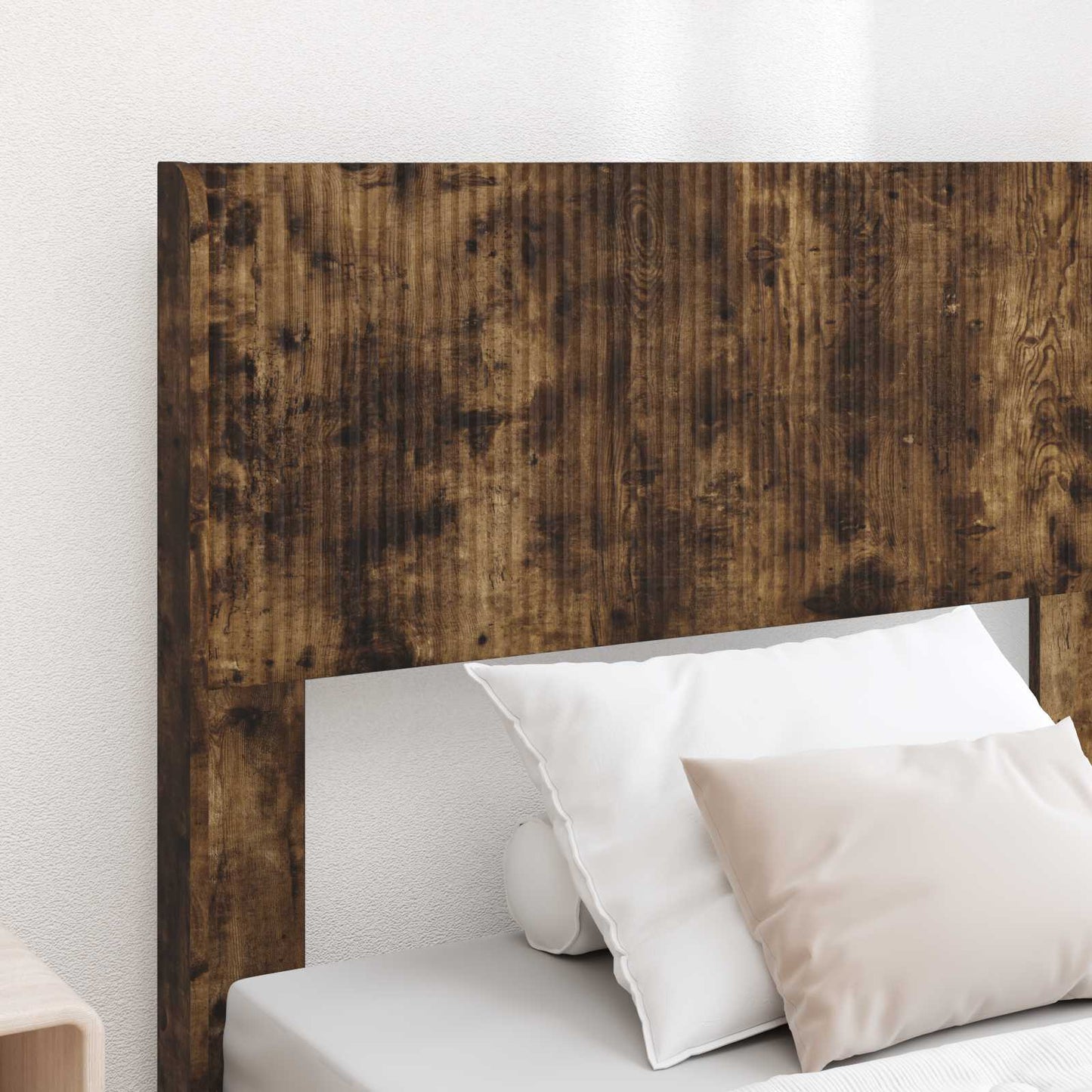 Bed Frame with Storage and Headboard Smoked Oak 75 x 190 cm