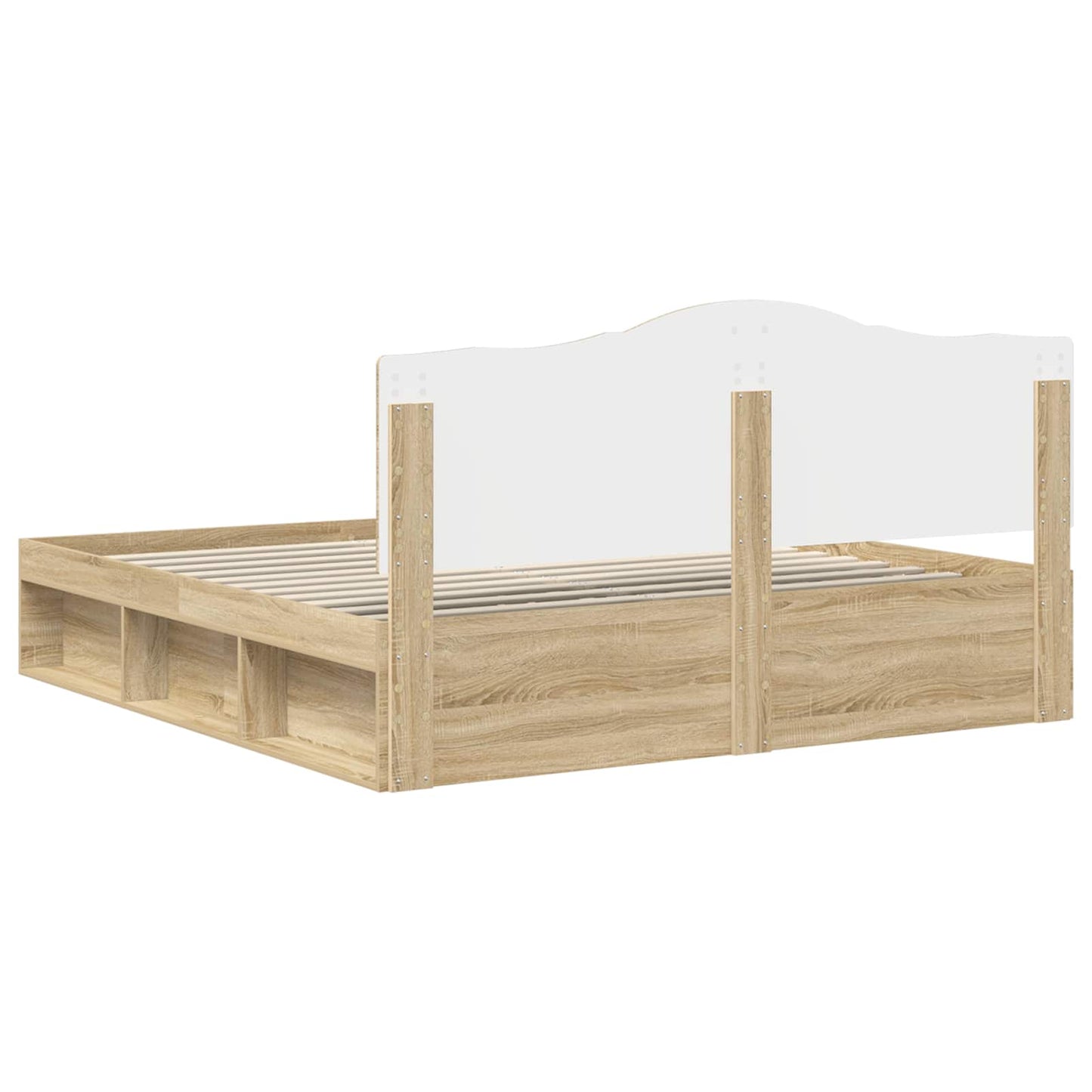 Bed Frame with Headboard Sonoma 200 x 200 cm Solid Pine Wood