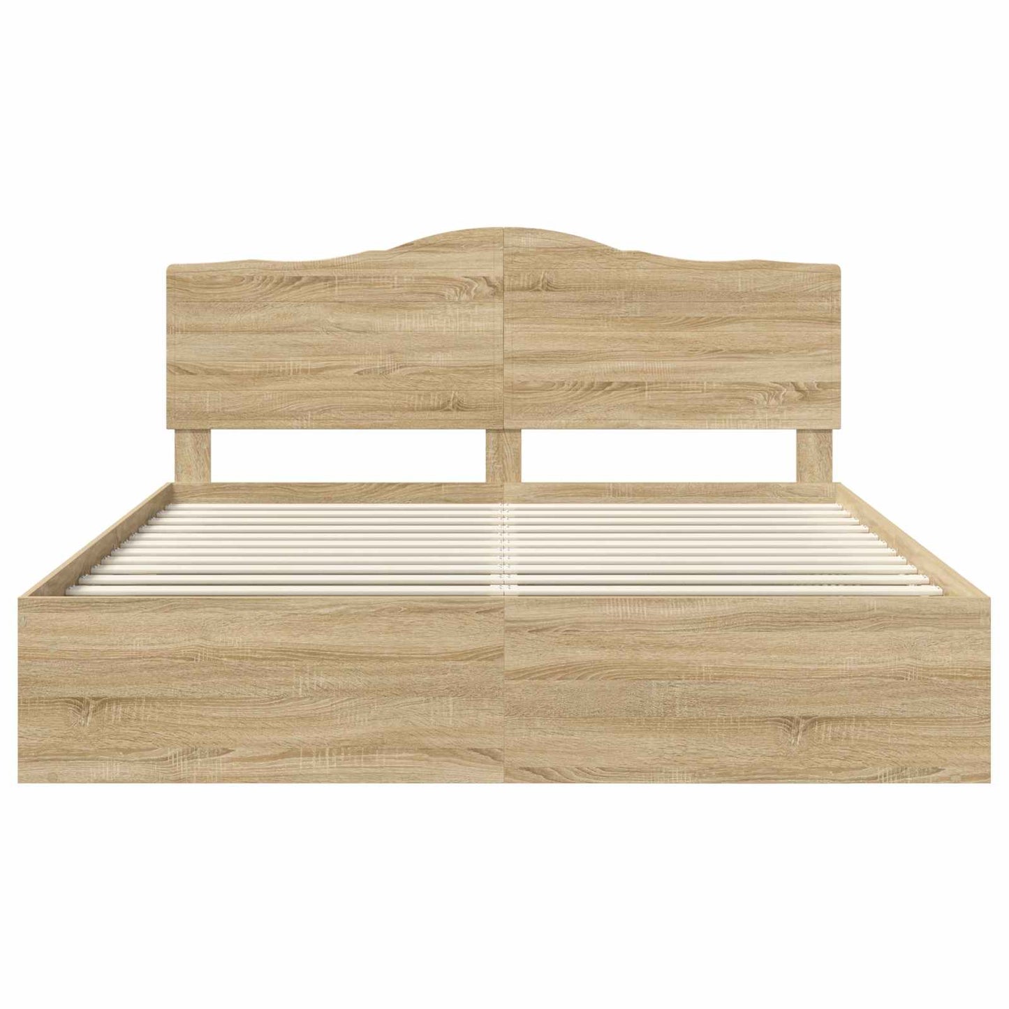 Bed Frame with Headboard Sonoma 200 x 200 cm Solid Pine Wood