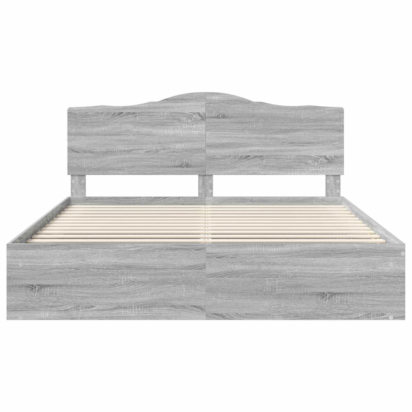 Bed Frame Grey Sonoma 200 x 200 cm Solid Pine Wood