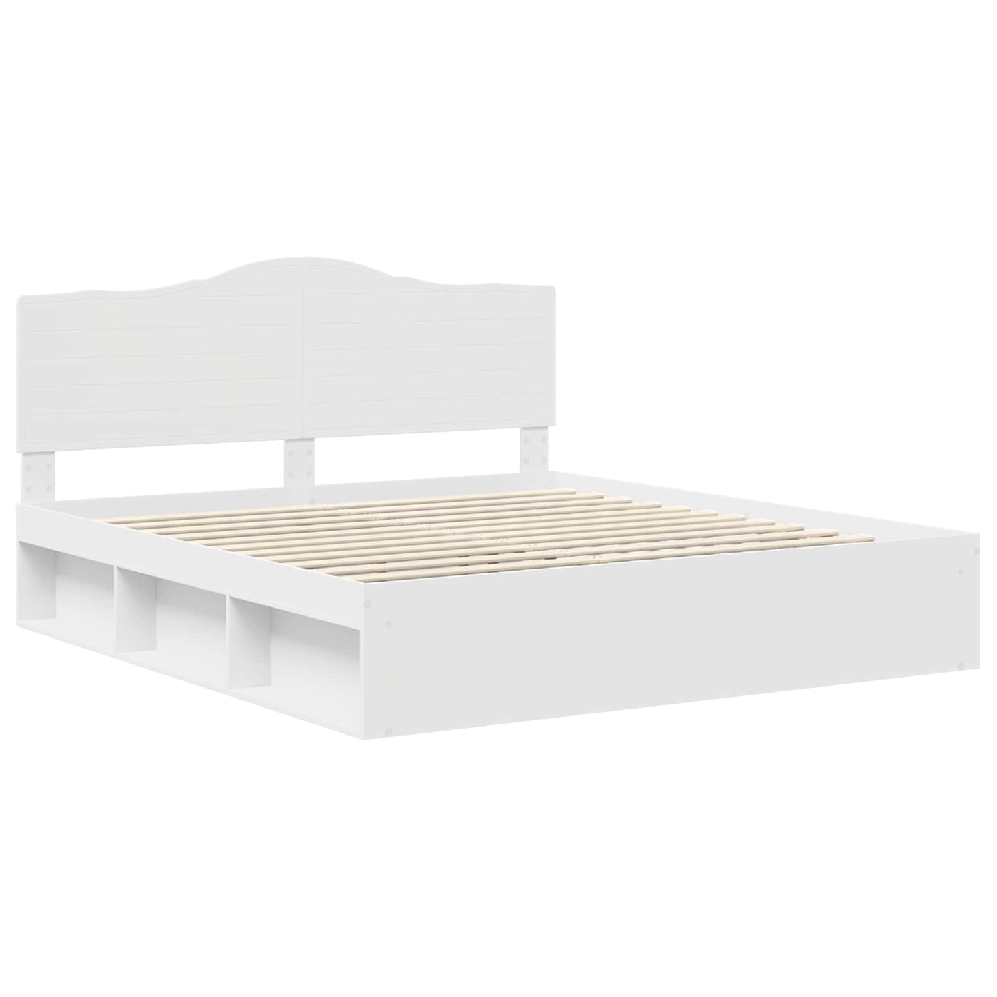 Bed Frame with Headboard White 180 x 200 cm Solid Pine Wood