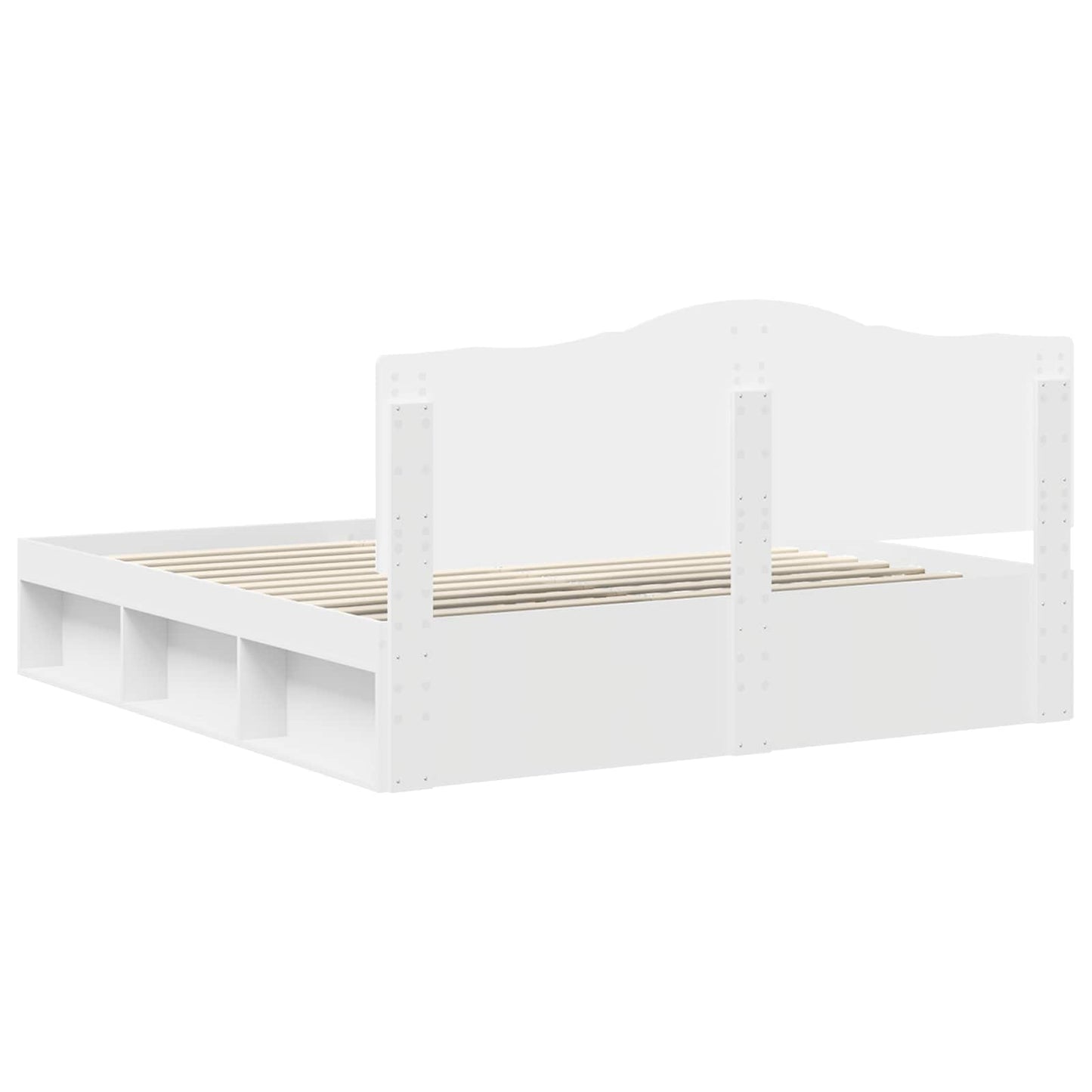Bed Frame with Headboard White 180 x 200 cm Solid Pine Wood