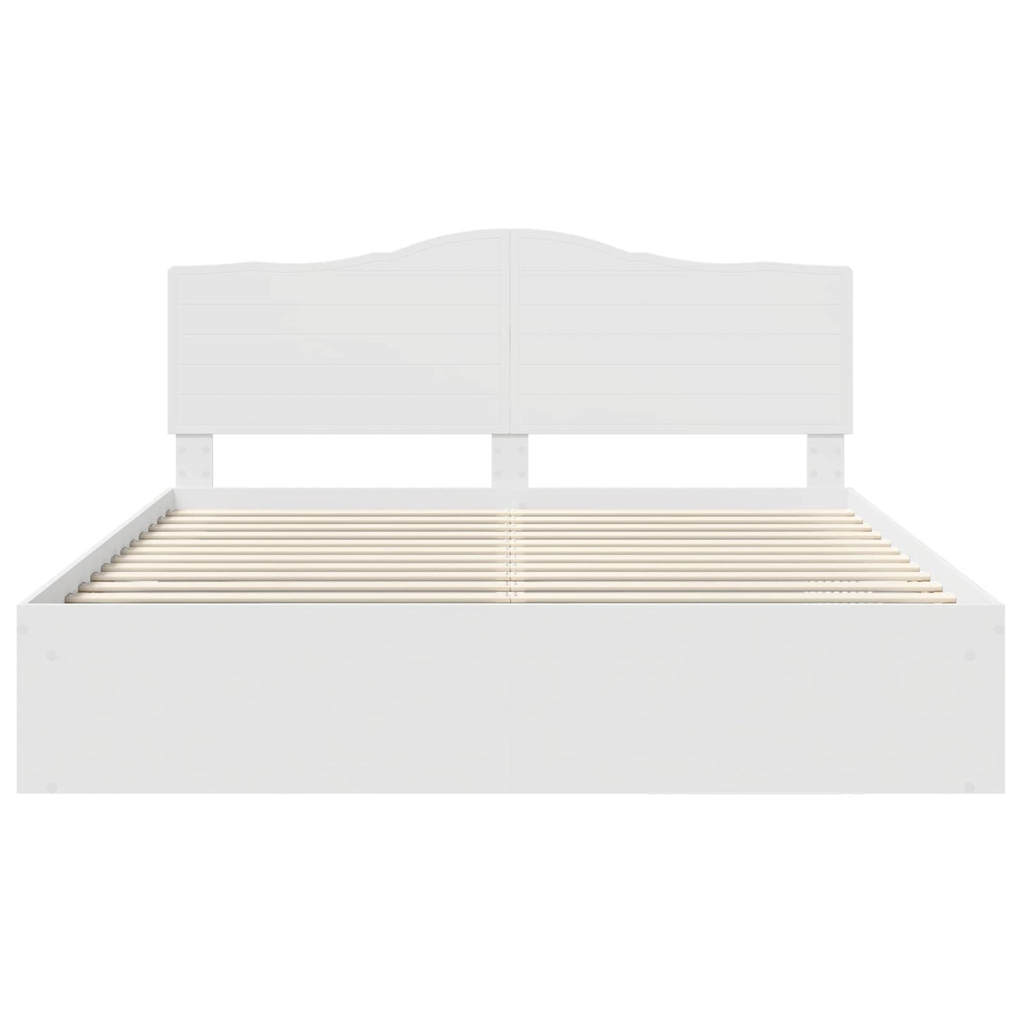 Bed Frame with Headboard White 180 x 200 cm Solid Pine Wood