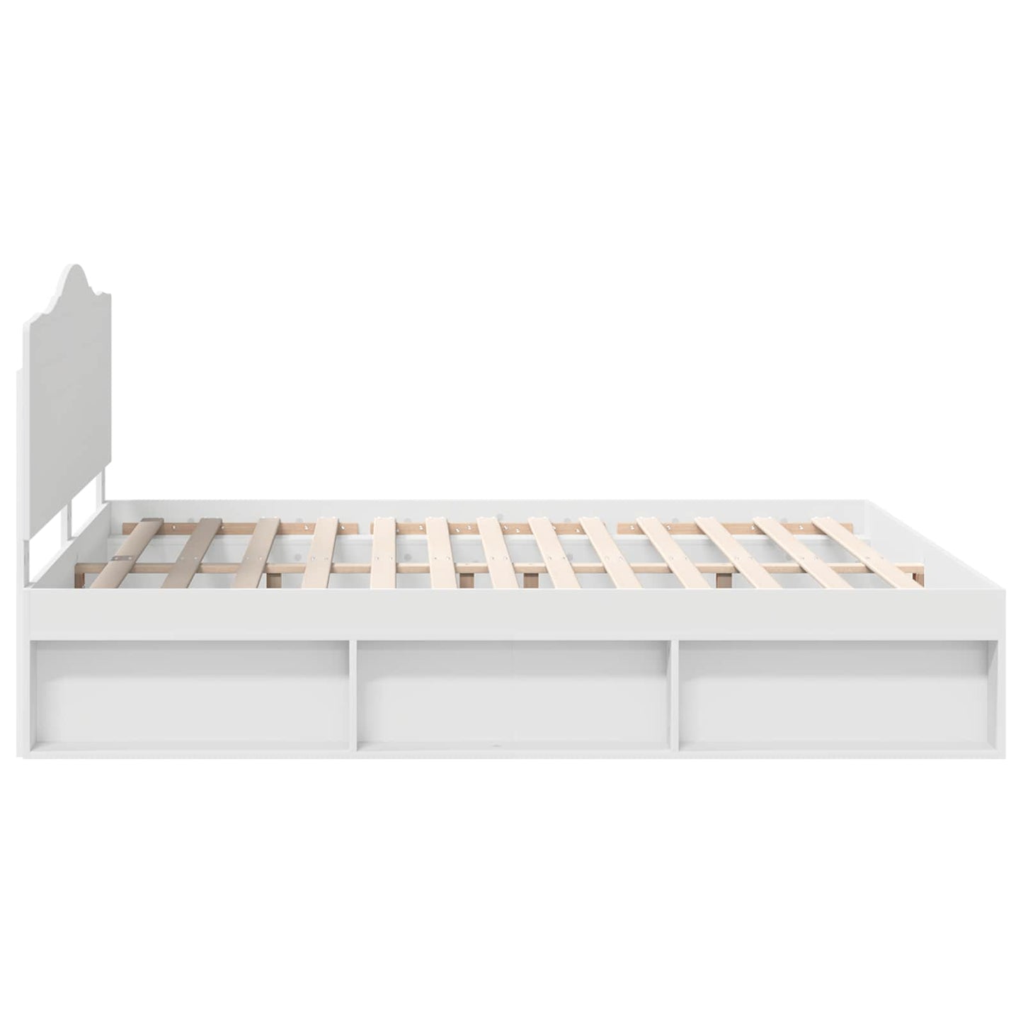 Bed Frame with Headboard White 180 x 200 cm Solid Pine Wood