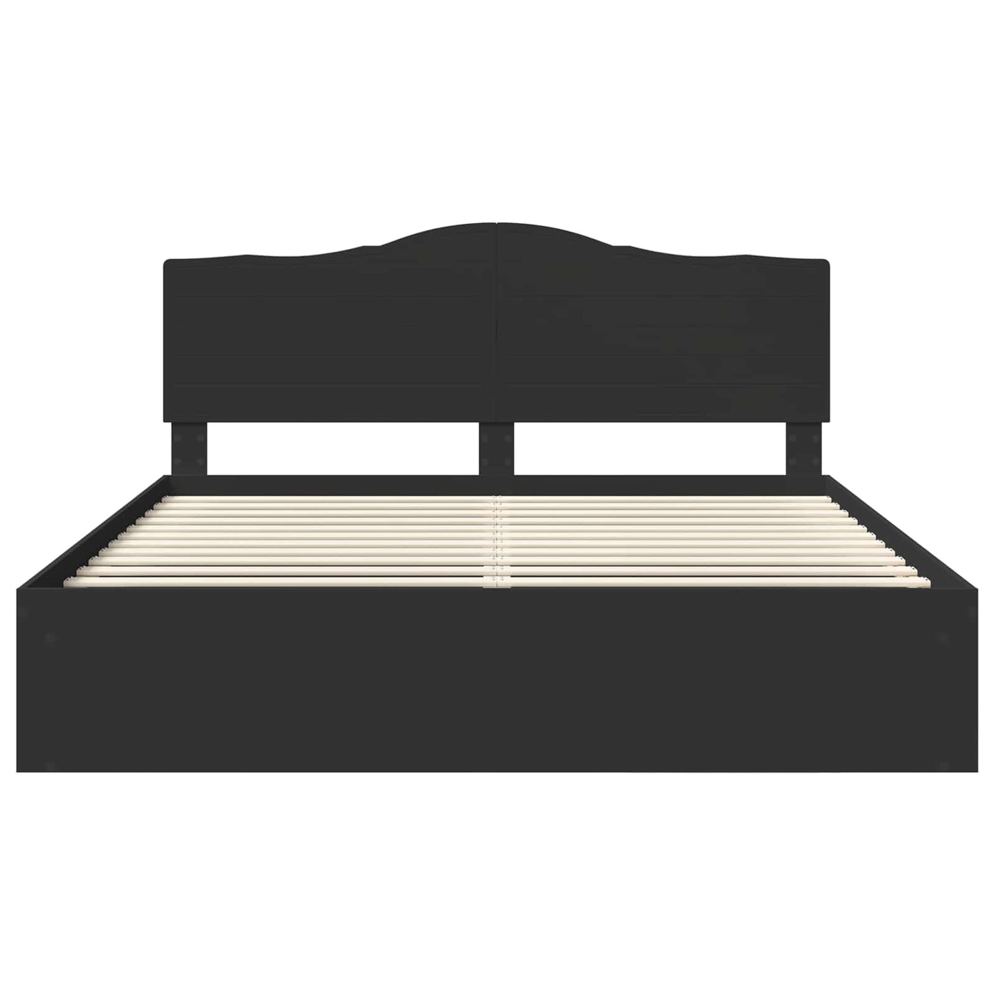 Bed Frame with Headboard Black 180 x 200 cm Solid Pine Wood