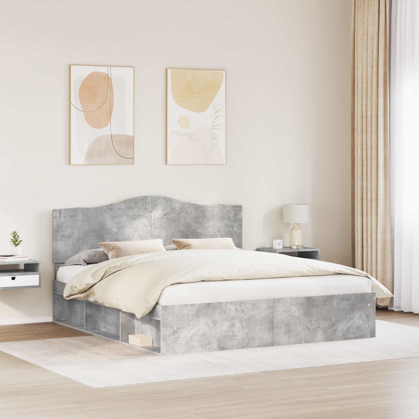 Bed Frame with Headboard Concerte 180 x 200 cm Solid Pine Wood