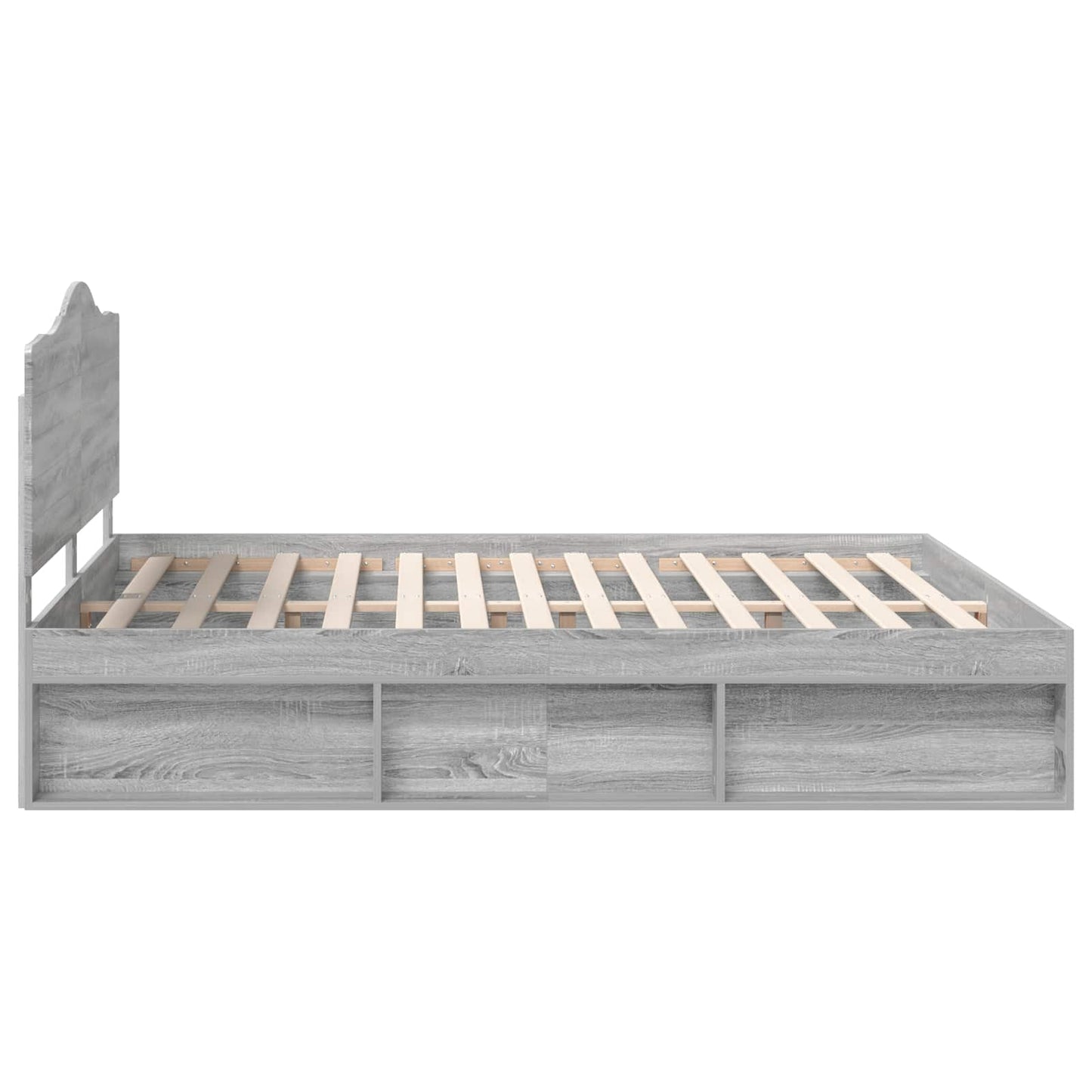 Bed Frame Grey Sonoma 180 x 200 cm Solid Pine Wood