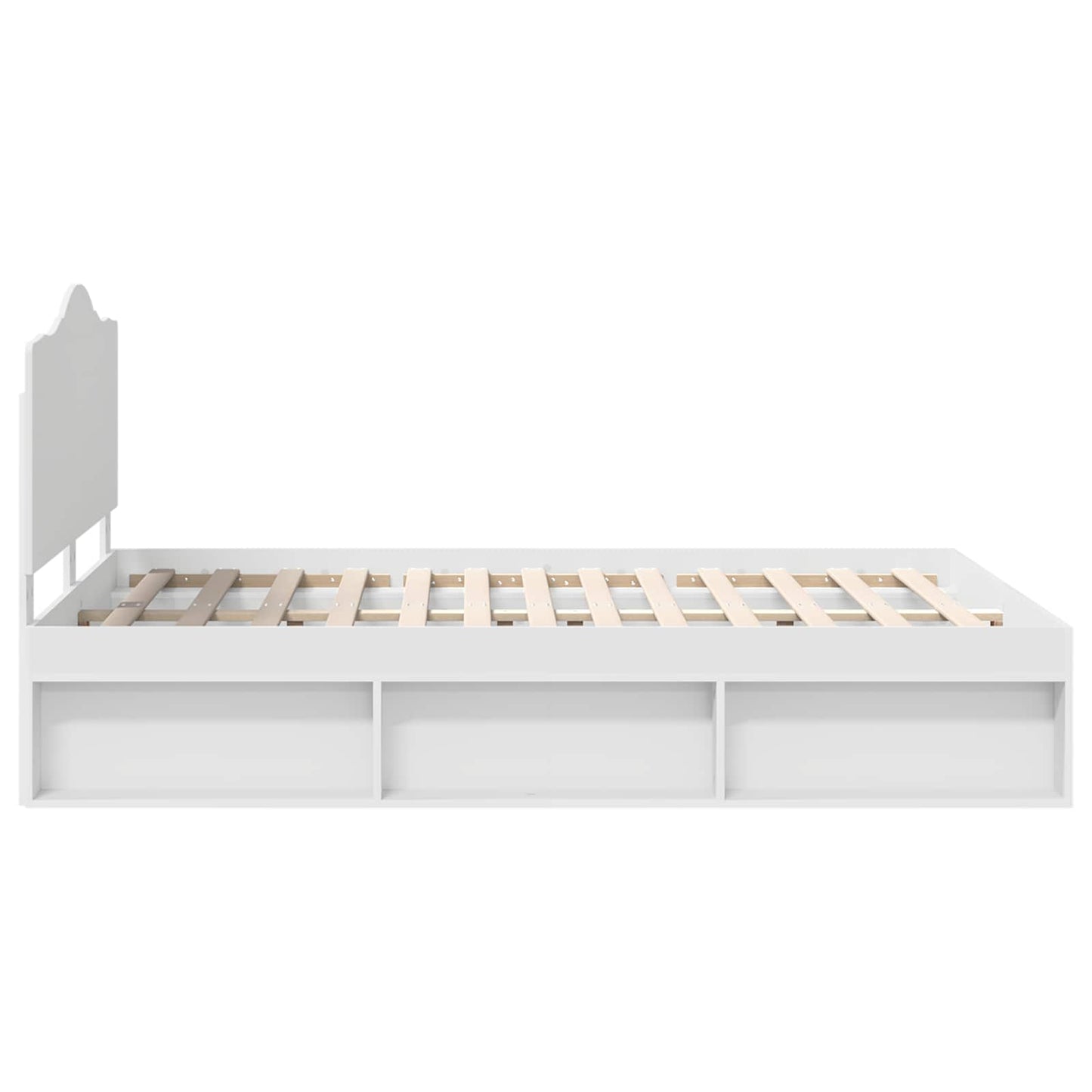 Bed Frame with Headboard White 160 x 200 cm Solid Pine Wood