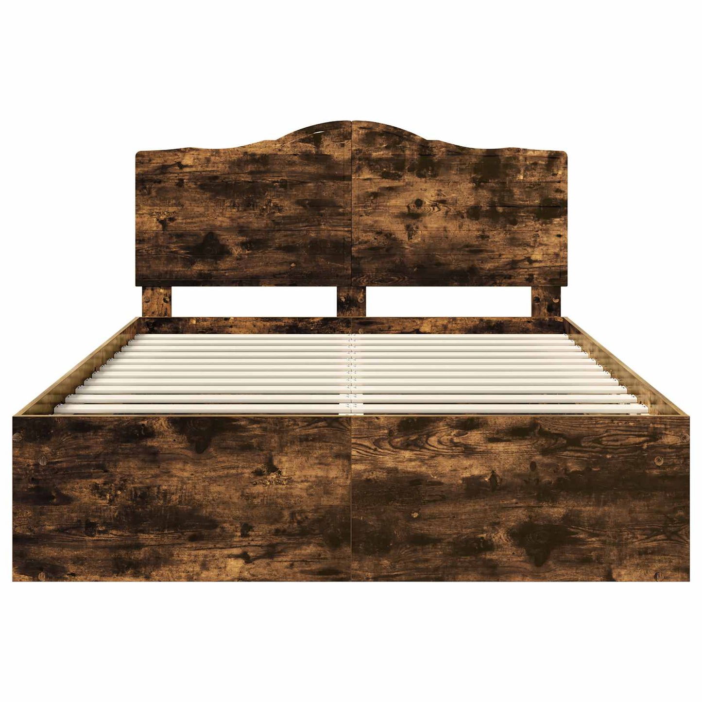 Bed Frame Smoked Oak 160 x 200 cm Solid Pine Wood