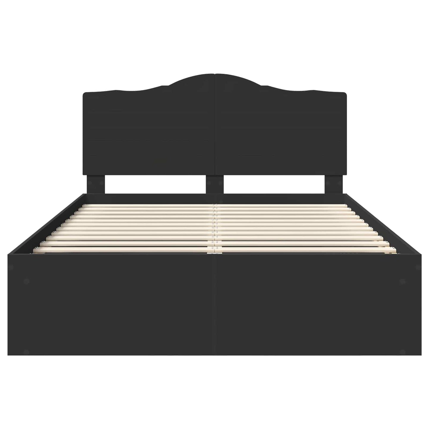 Bed Frame with Headboard Black 150 x 200 cm Solid Pine Wood