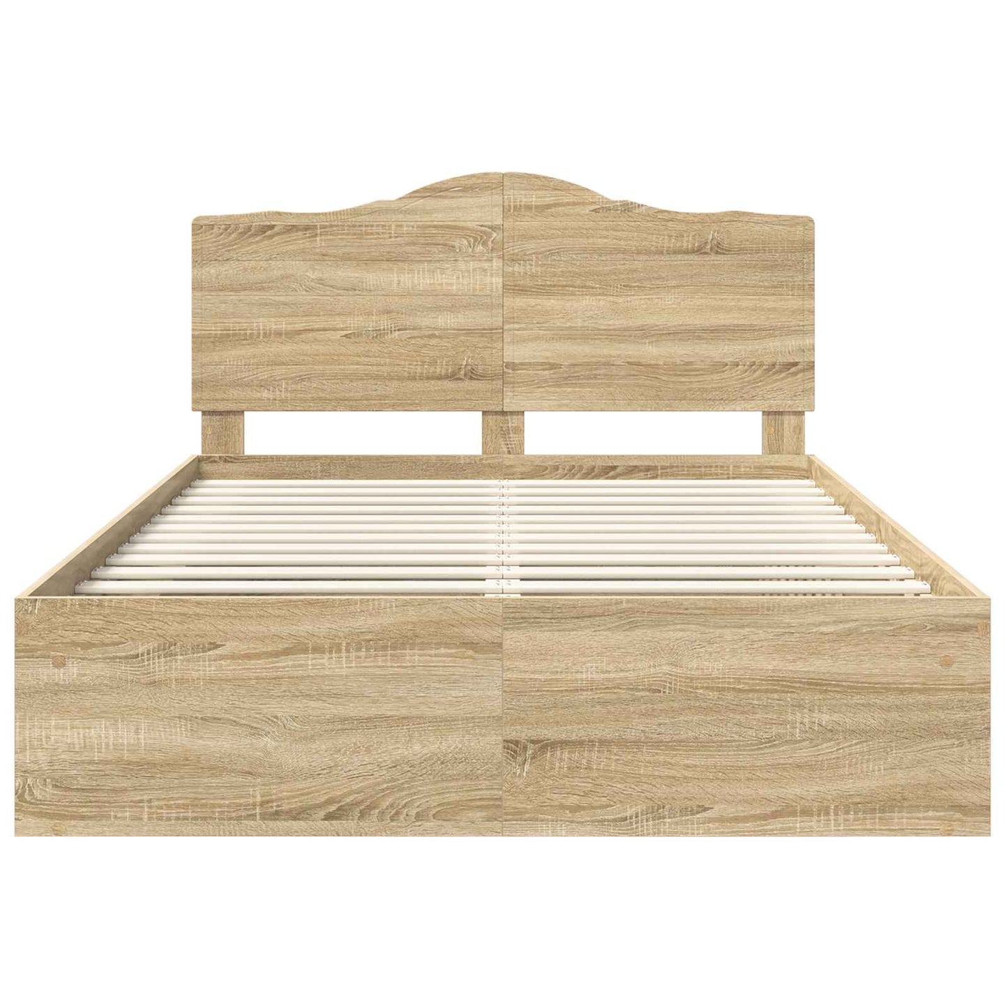 Bed Frame Sonoma Oak 150 x 200 cm Solid Pine Wood