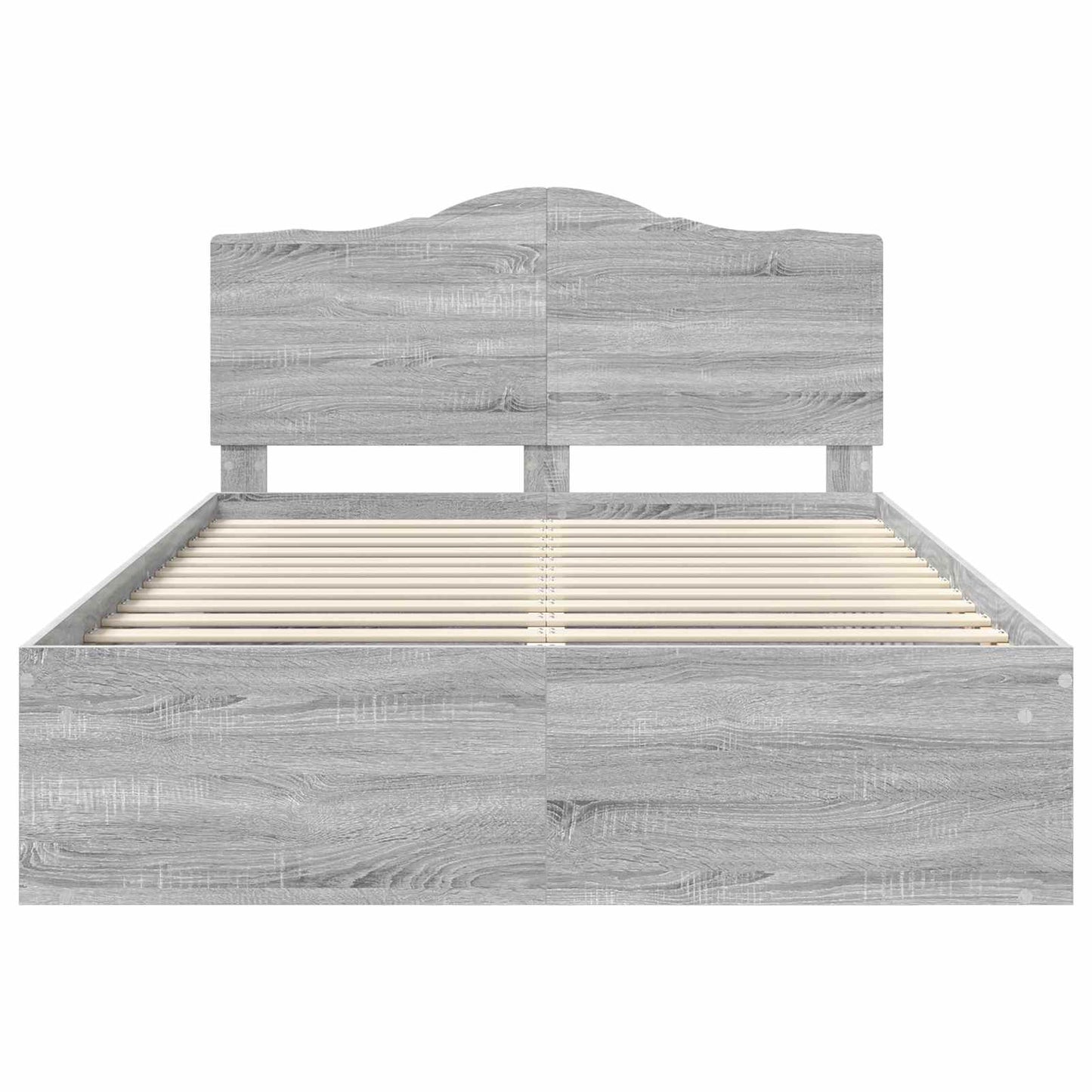 Bed Frame Grey Sonoma 150 x 200 cm Solid Pine Wood