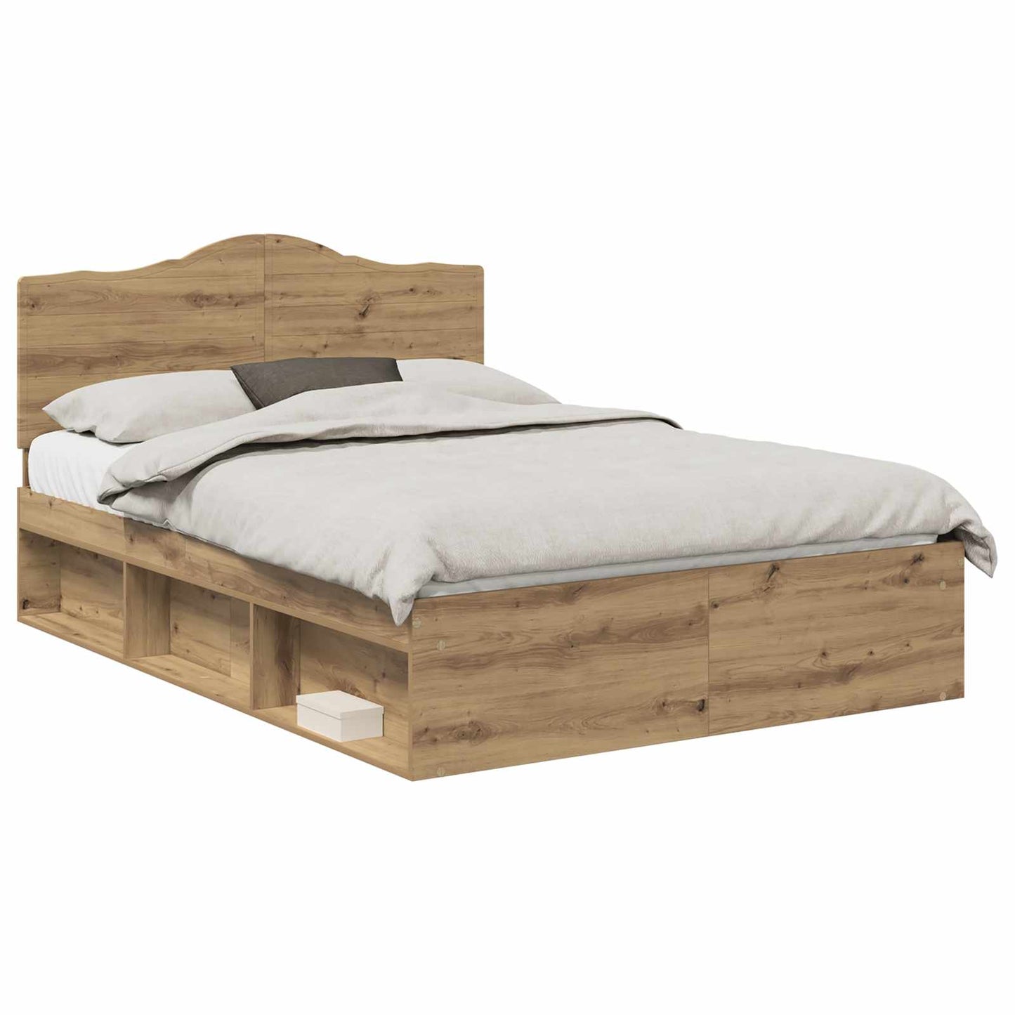 Bed Frame Artisian Oak 150 x 200 cm Solid Pine Wood