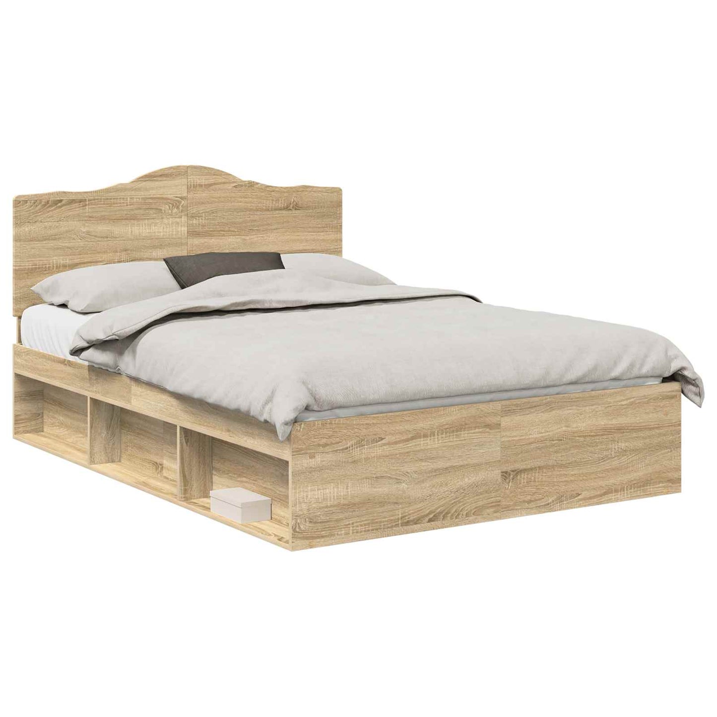 Bed Frame with Headboard Sonoma 140 x 200 cm Solid Pine Wood