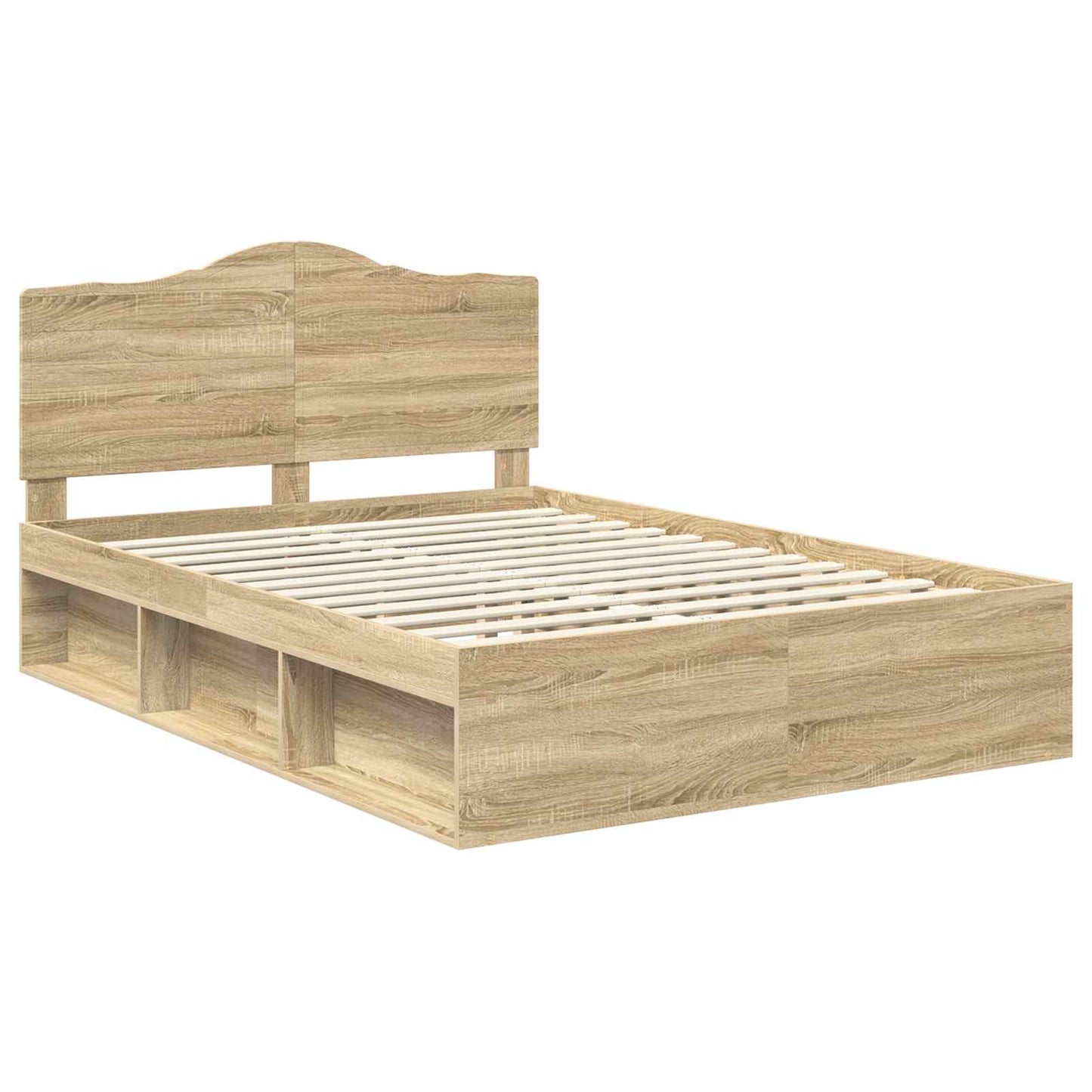 Bed Frame with Headboard Sonoma 140 x 200 cm Solid Pine Wood