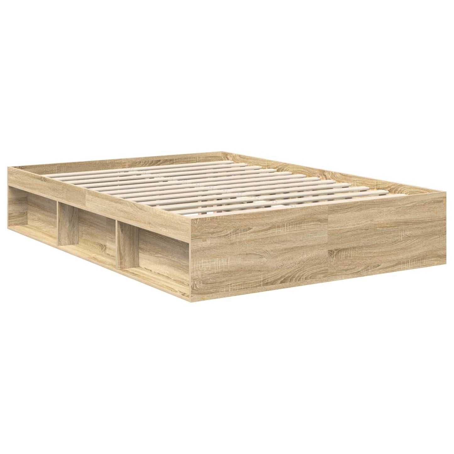 Bed Frame with Headboard Sonoma 140 x 200 cm Solid Pine Wood