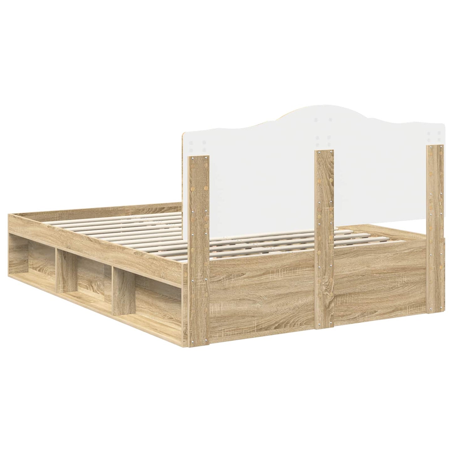 Bed Frame with Headboard Sonoma 140 x 200 cm Solid Pine Wood