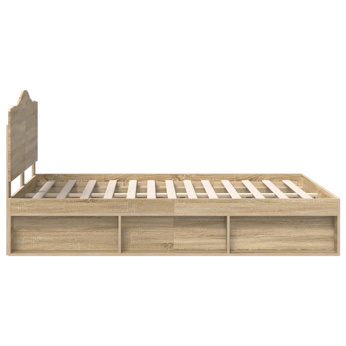 Bed Frame with Headboard Sonoma 140 x 200 cm Solid Pine Wood