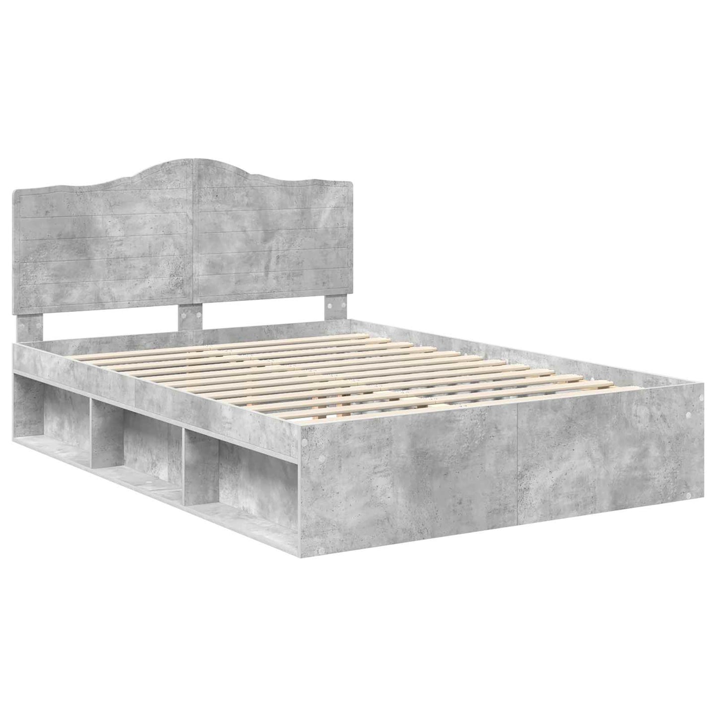 Bed Frame with Headboard Concerte 140 x 200 cm Solid Pine Wood