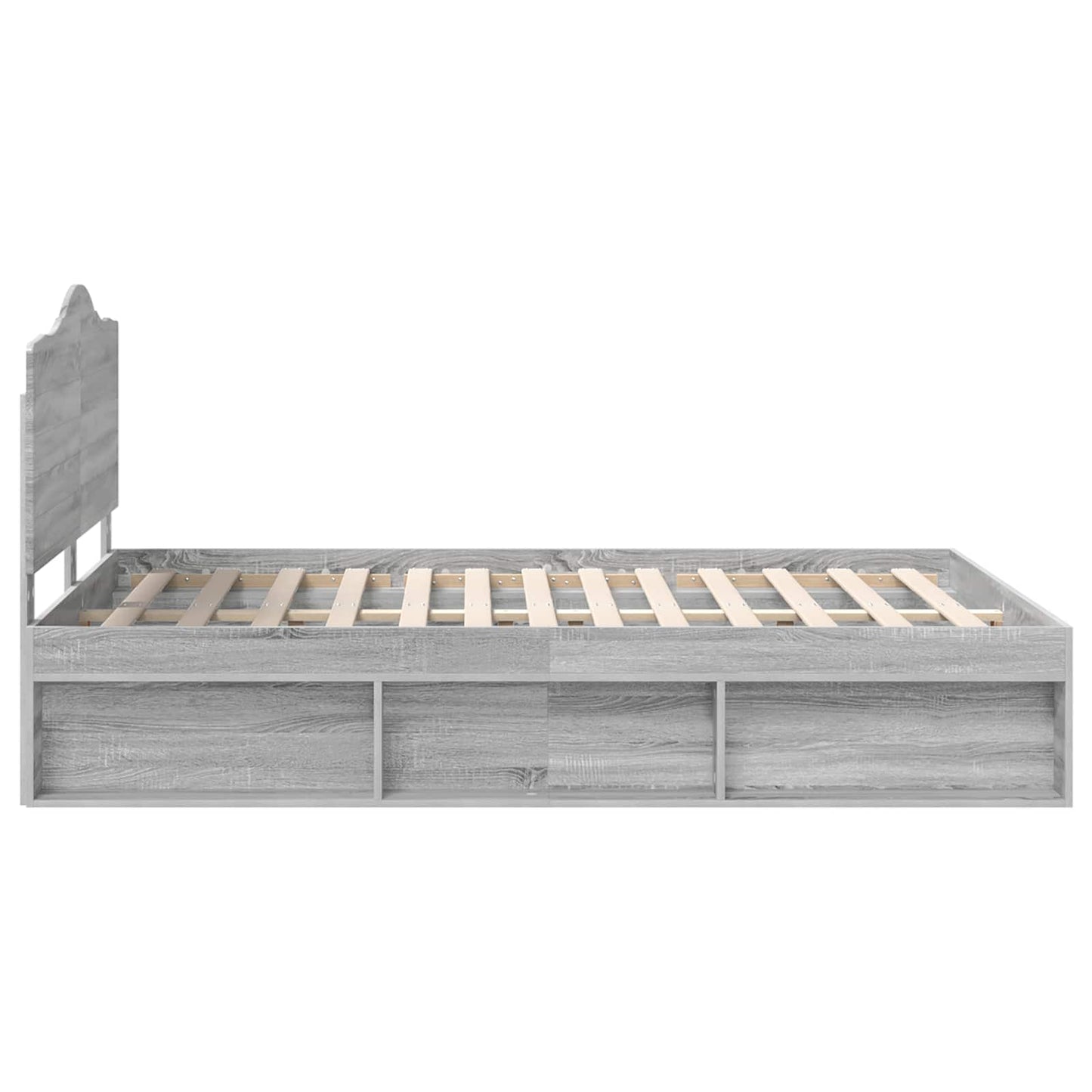 Bed Frame Grey Sonoma 140 x 200 cm Solid Pine Wood