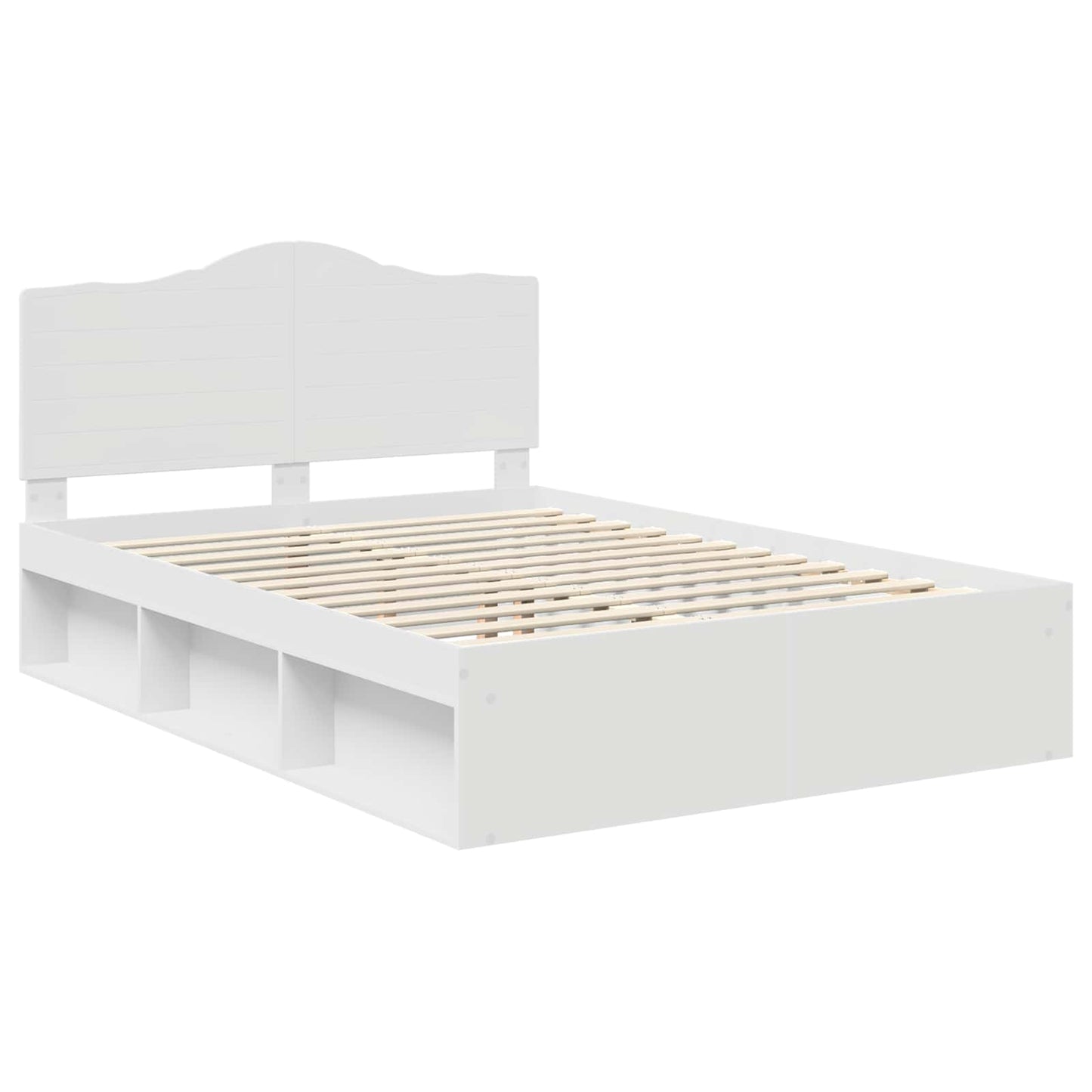 Bed Frame with Headboard White 140 x 190 cm Solid Pine Wood