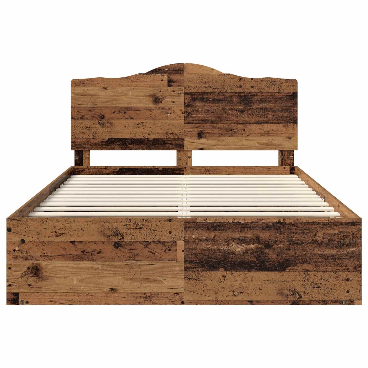 Bed Frame with Headboard Old Wood 140 x 190 cm Solid Pine Wood