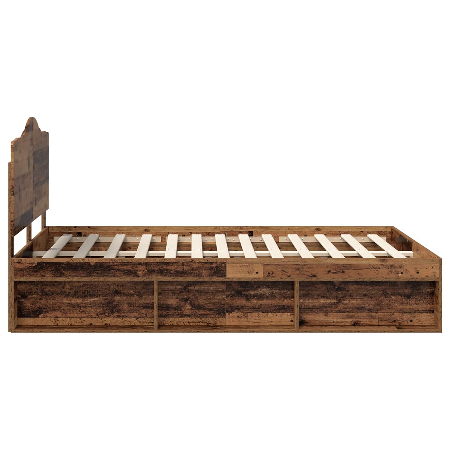 Bed Frame with Headboard Old Wood 140 x 190 cm Solid Pine Wood