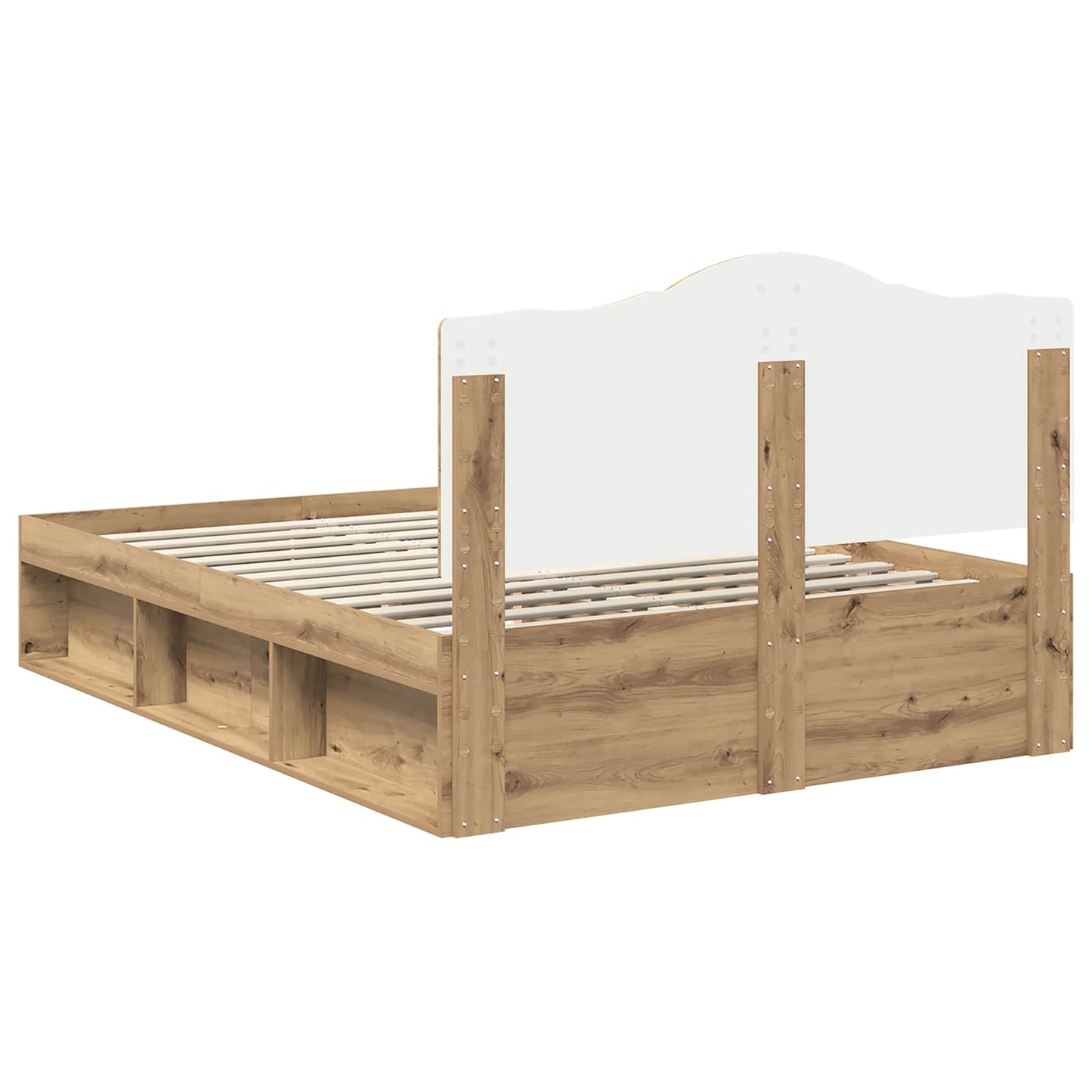 Bed Frame Artisian Oak 140 x 190 cm Solid Pine Wood